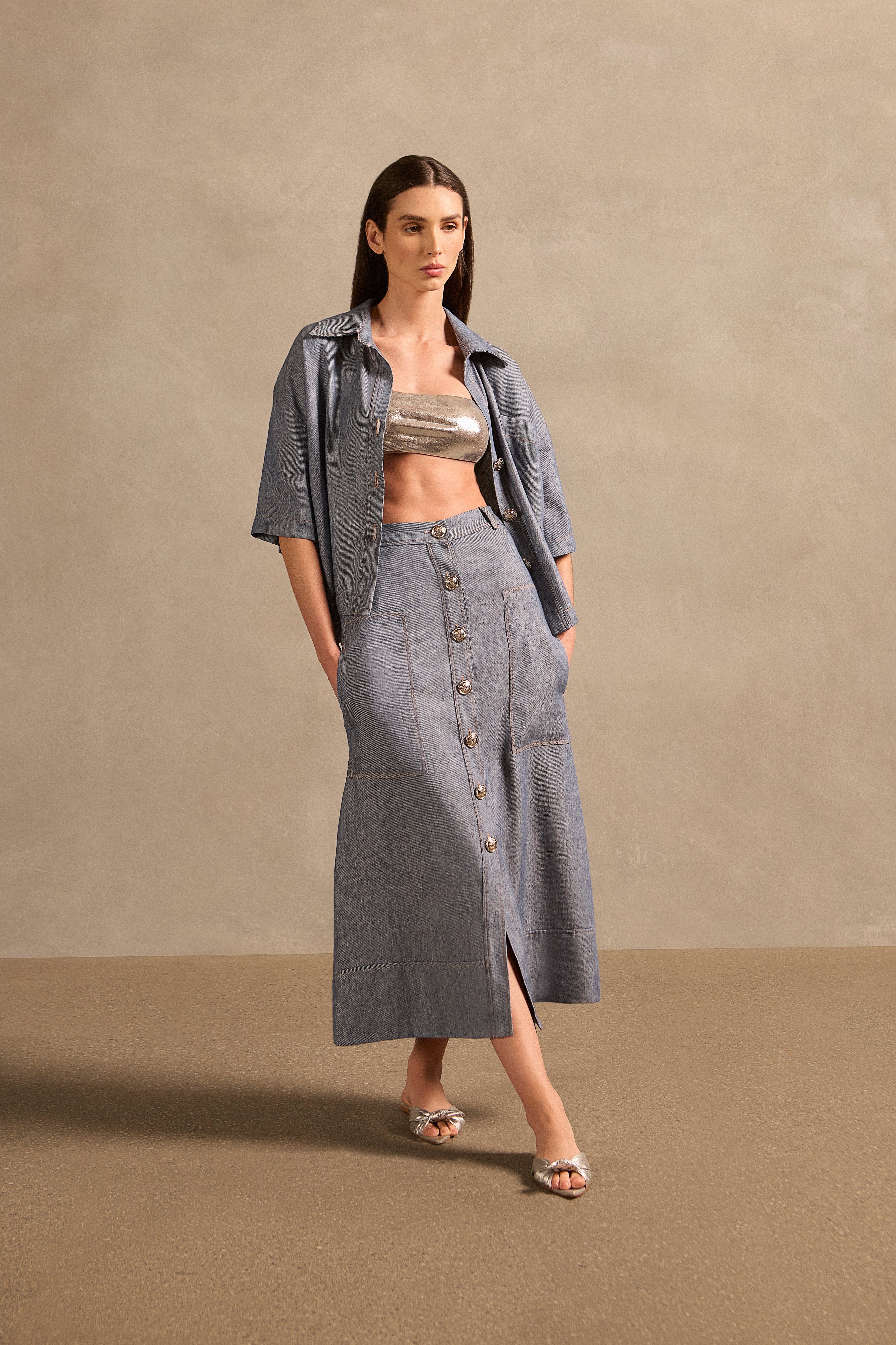 Jeans Short-Sleeved Shirt - Image 5