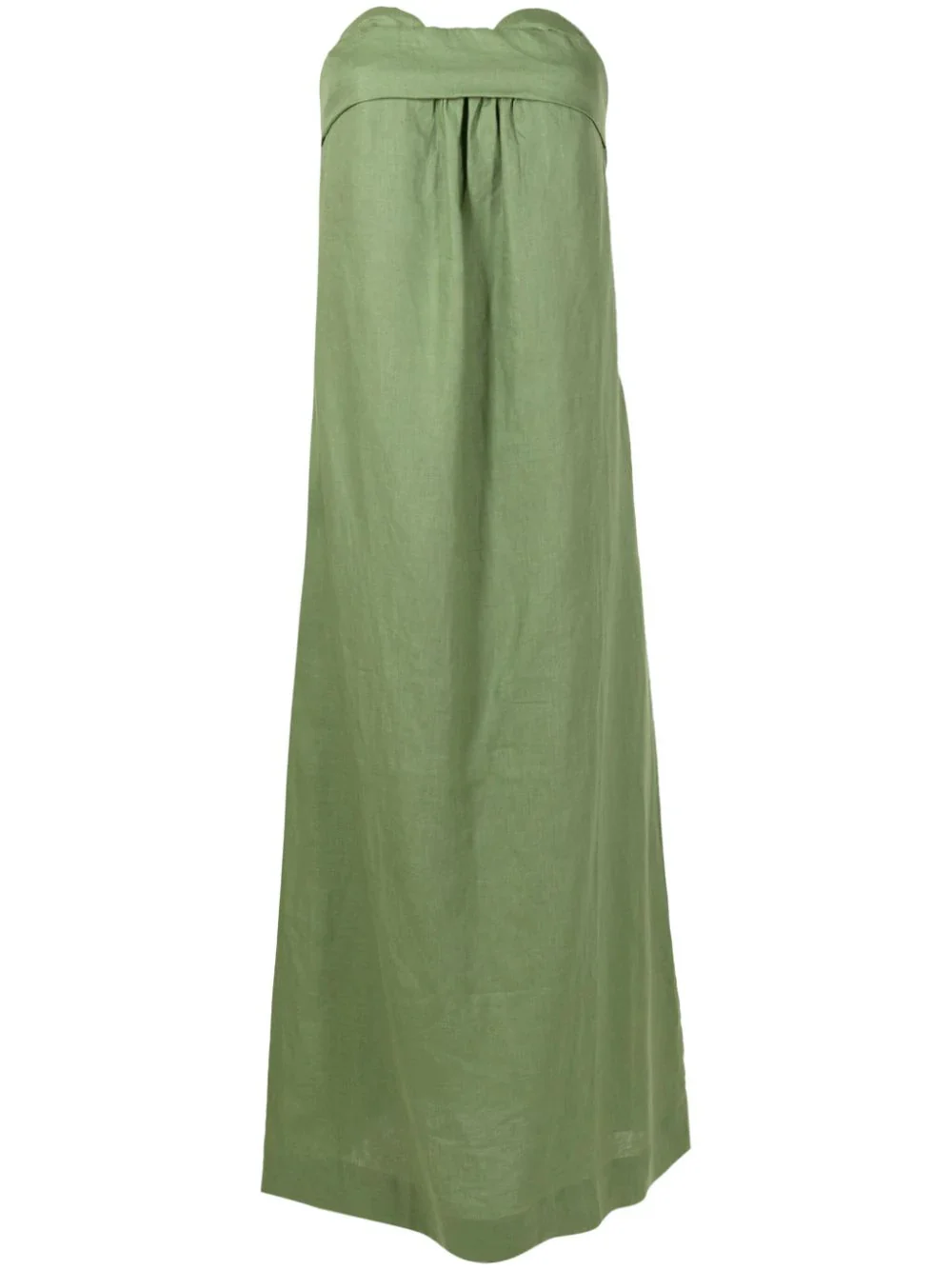 Jellyfish Solid Strapless Long Linen Dress - Image 4