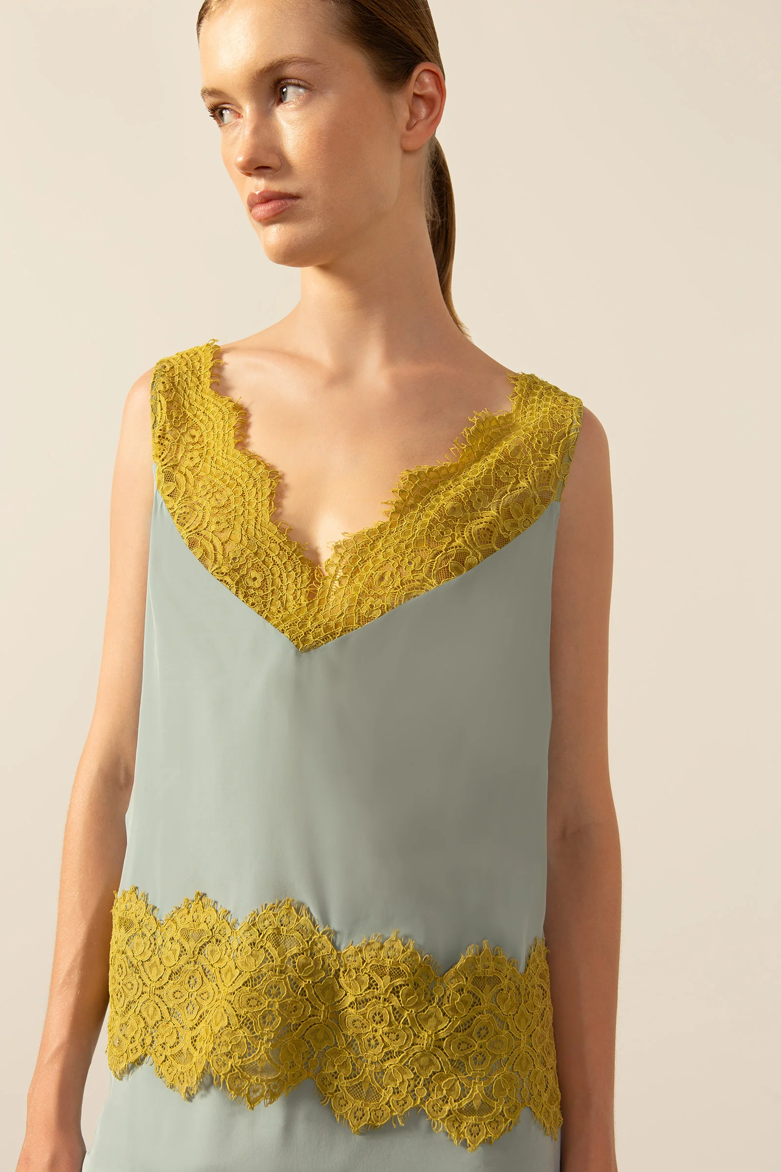 La Sirenuse Lace V-Neck Tank Top - Image 3