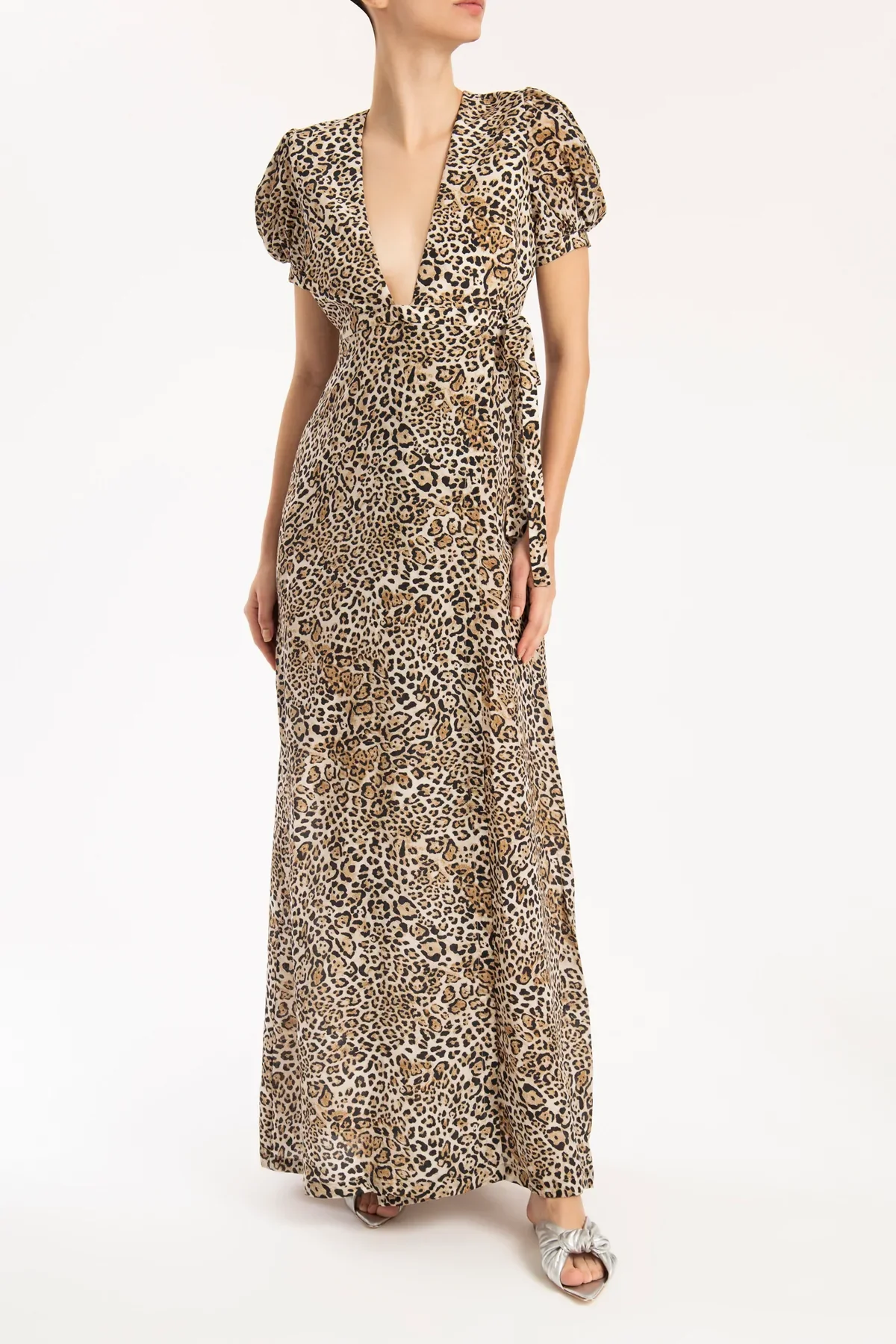 Leopard Long Dress With Knot - Image 4
