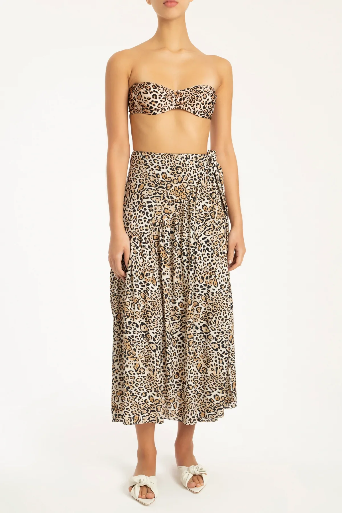 Leopard Pareo Midi Skirt
