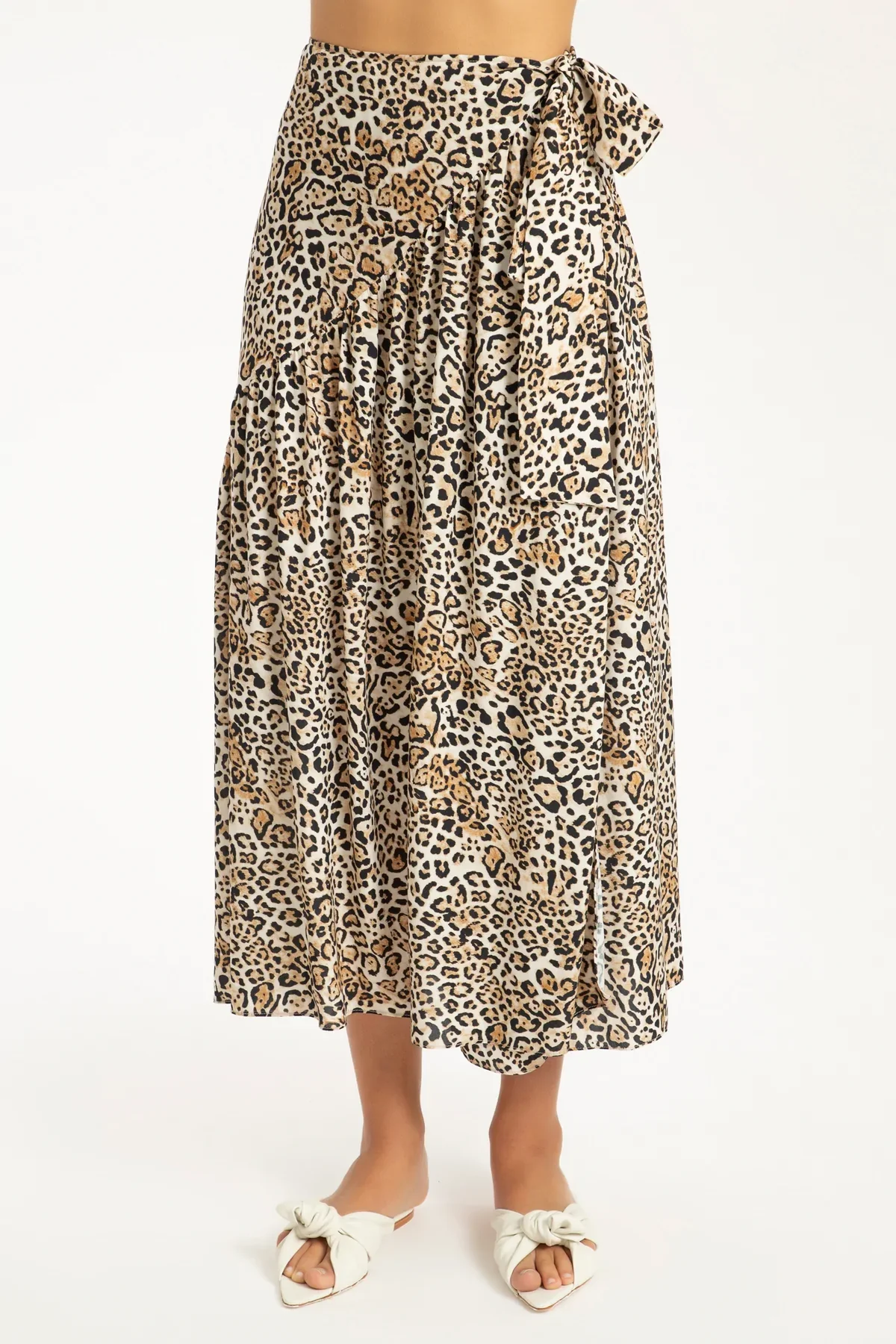 Leopard Pareo Midi Skirt - Image 2