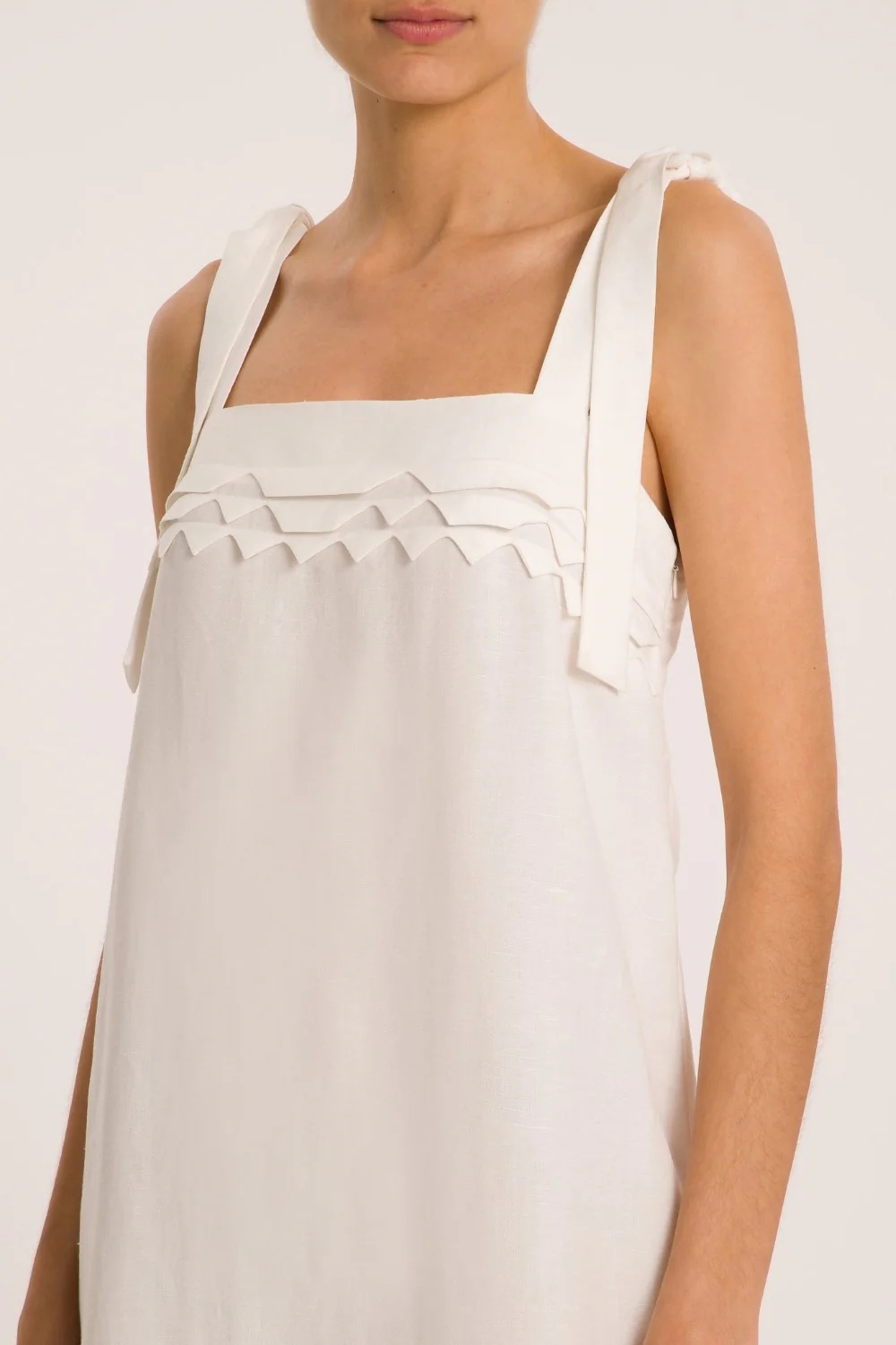 Linen Long Dress With Application - Image 4