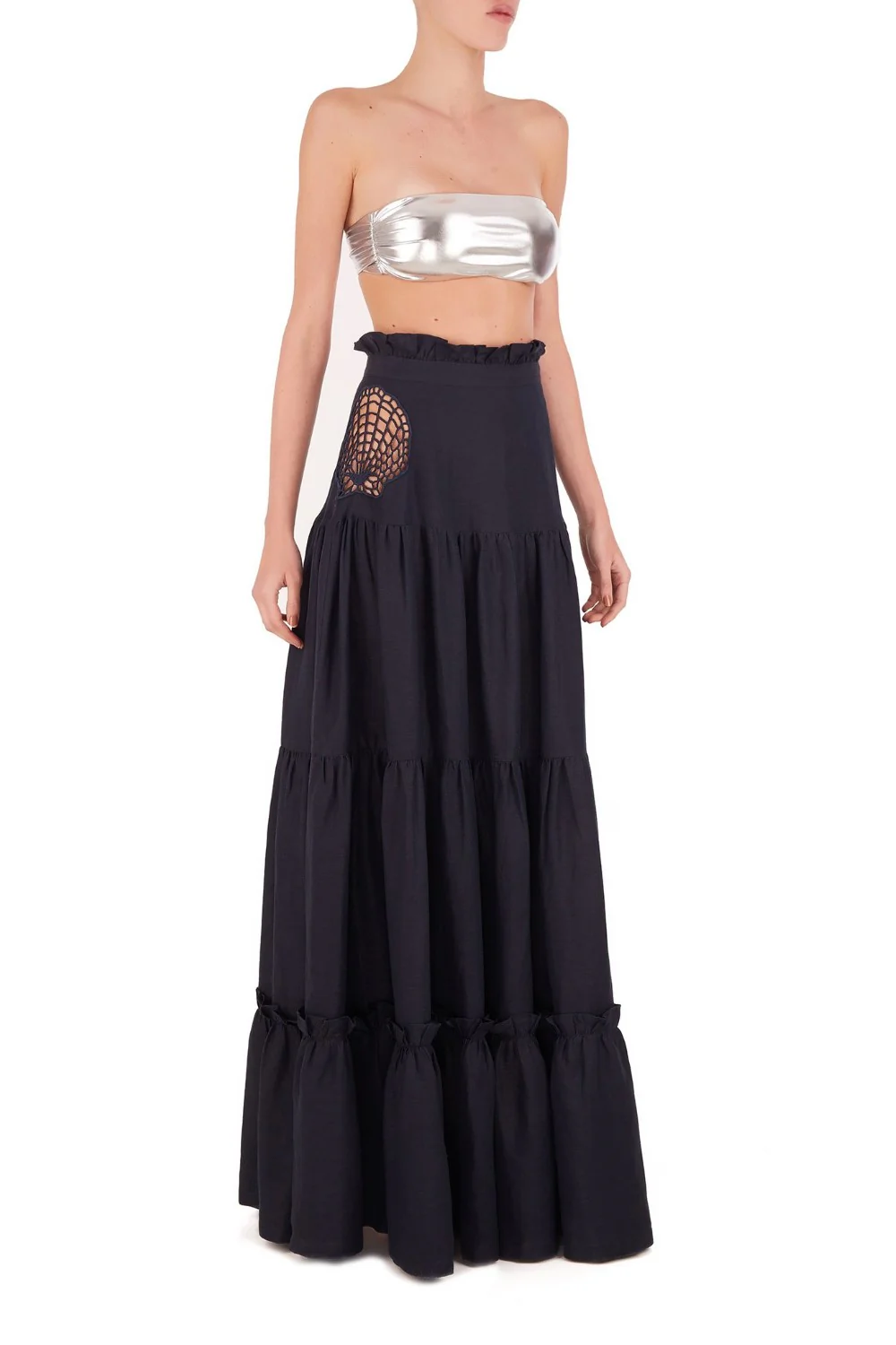 Marine Long Skirt With Seashell Embroidery - Image 3