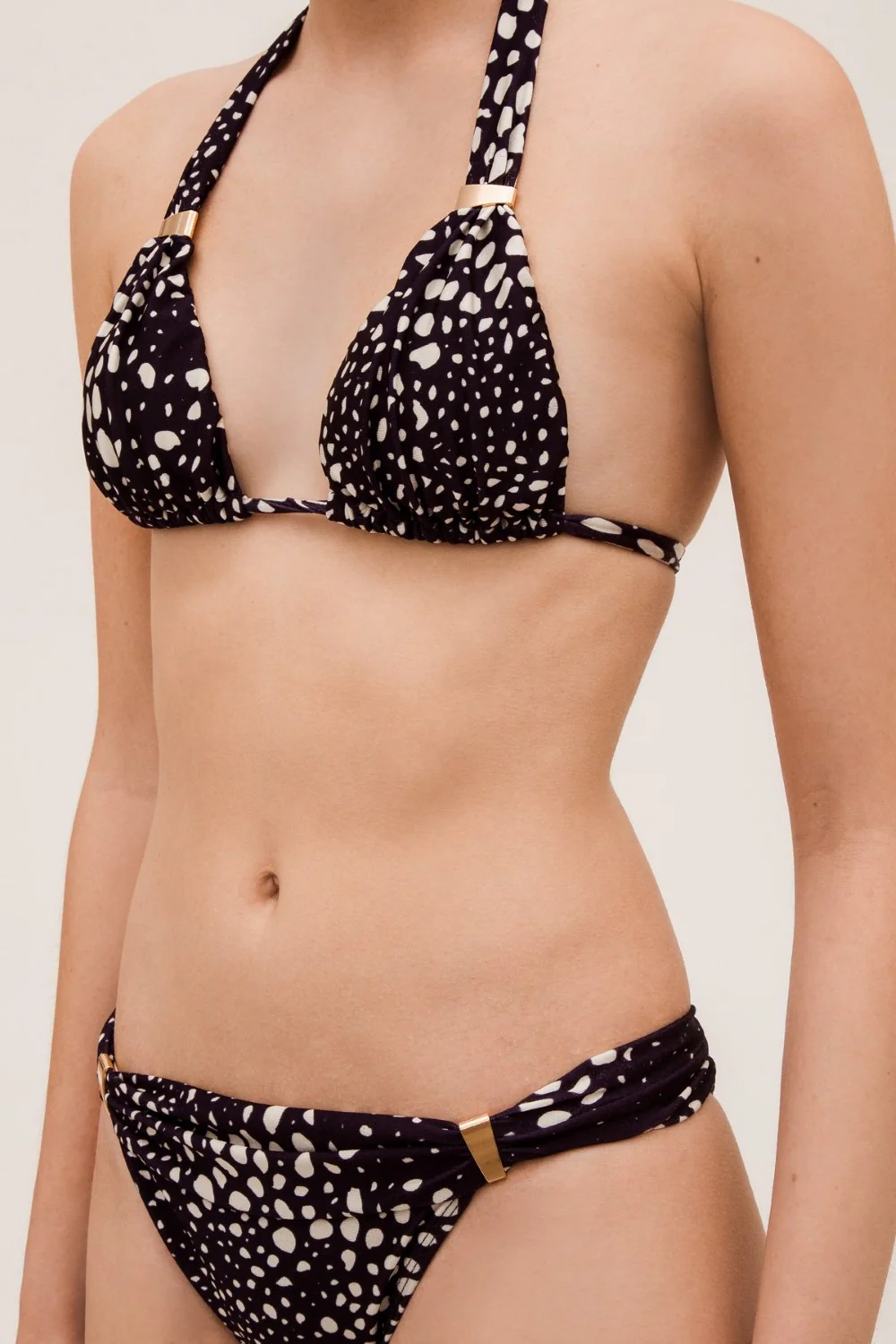 Marine Pois Long Triangle Bikini - Image 3