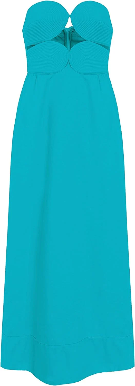 Matelasse Strapless Long Dress - Image 10