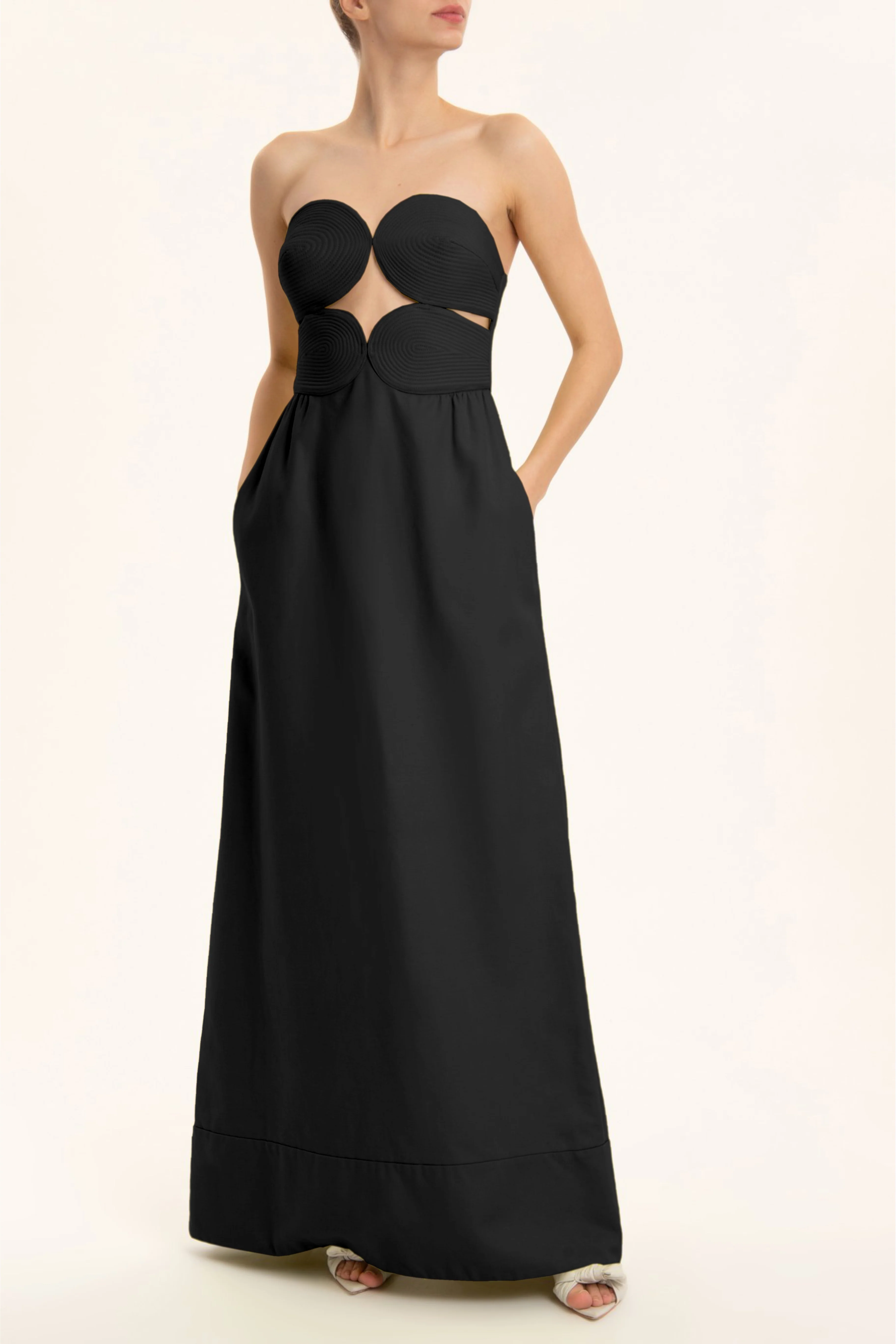 Matelasse Strapless Long Dress - Image 3