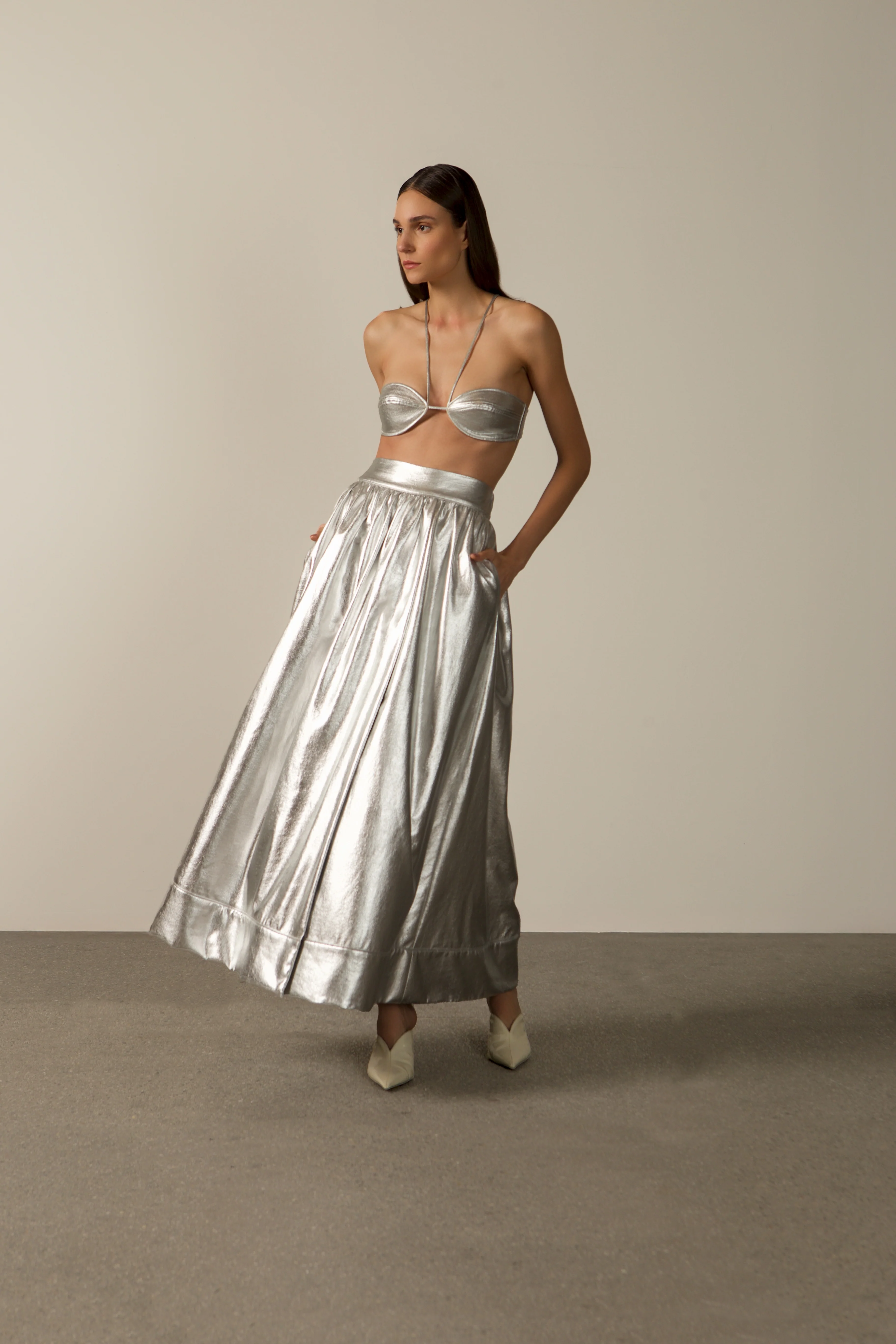 Metallic Top and Skirt Set - Image 3