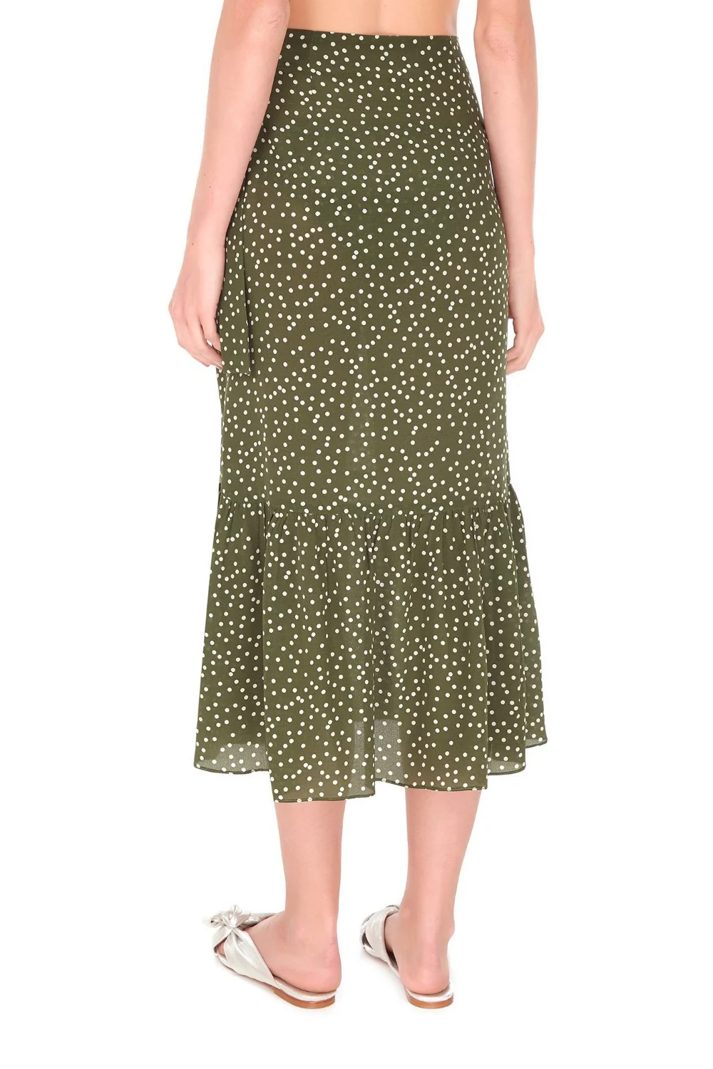 Mille Punti Midi Silk Skirt with Ruffles - Image 3