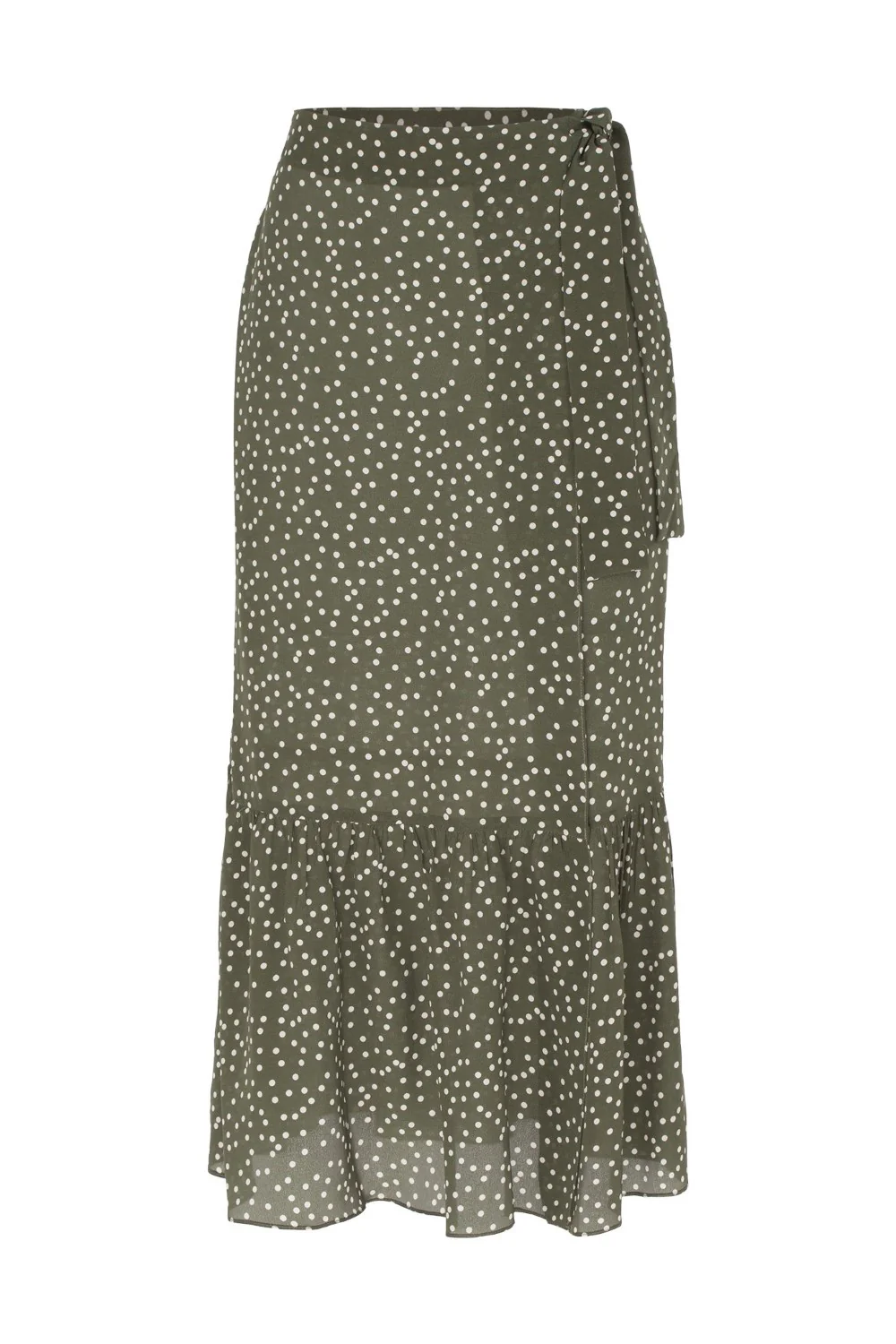 Mille Punti Midi Silk Skirt with Ruffles - Image 4