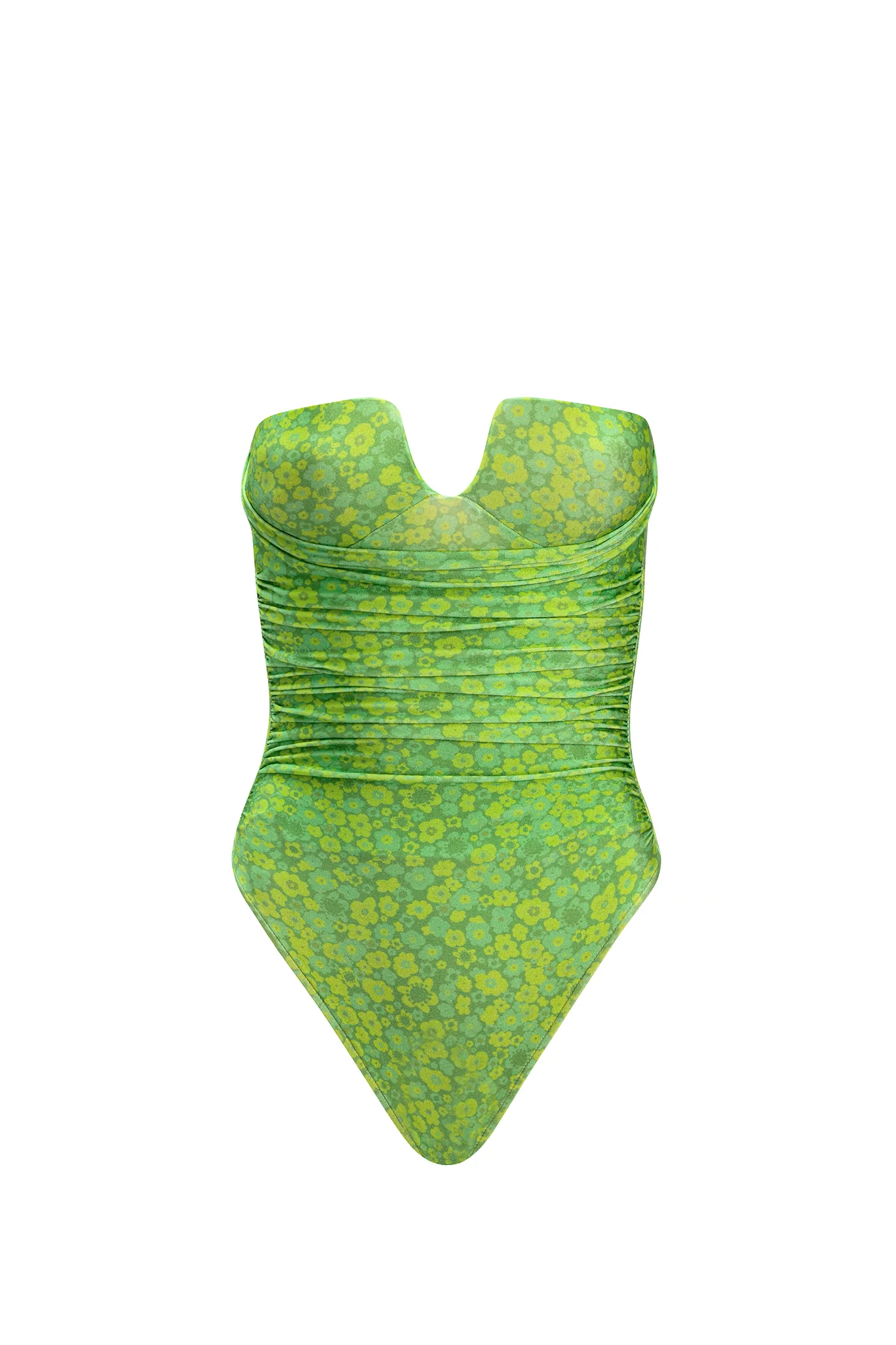 Mini Vintage Flower High-Leg Strapless Frilled Swimsuit - Image 5