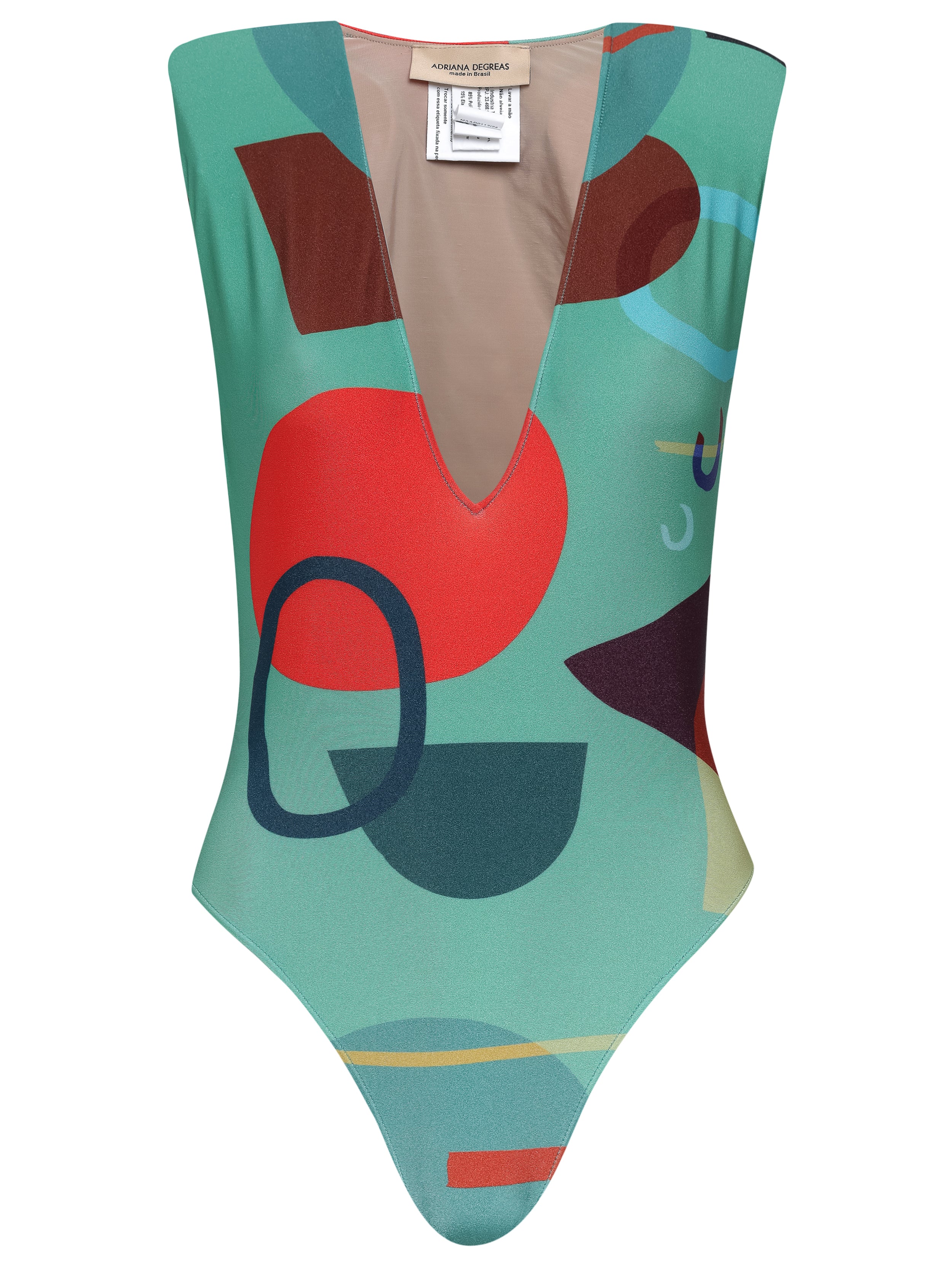Modernism Shoulder-Pad High-Leg Swimsuit - Image 3