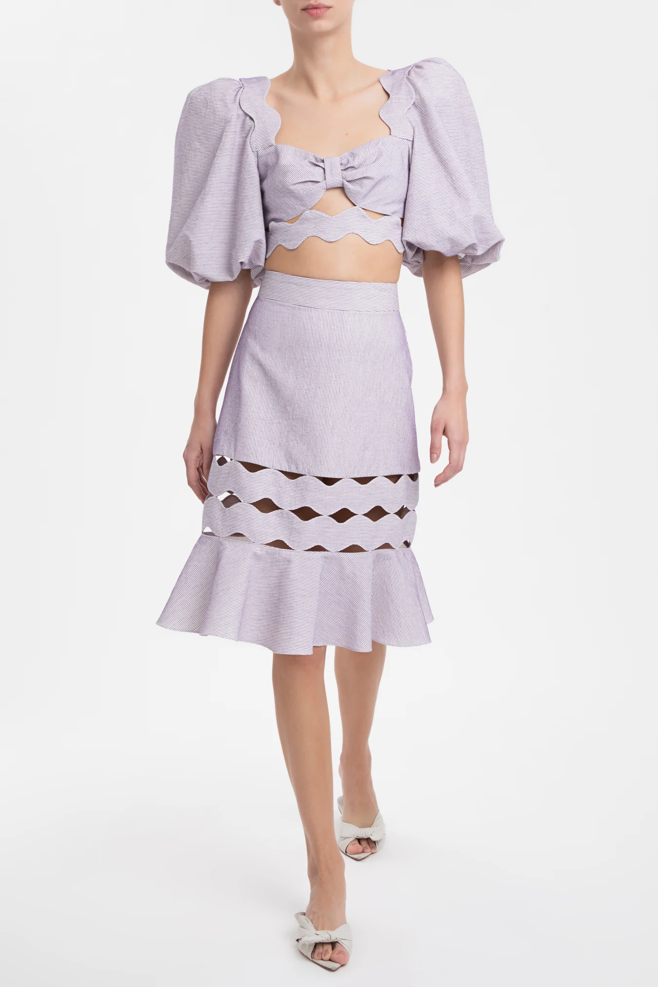 Moves Puff-Sleeved Cropped Blouse - Image 3
