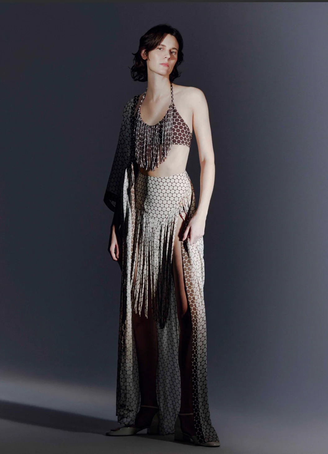 New Pois Fringe Midi Skirt - Image 2