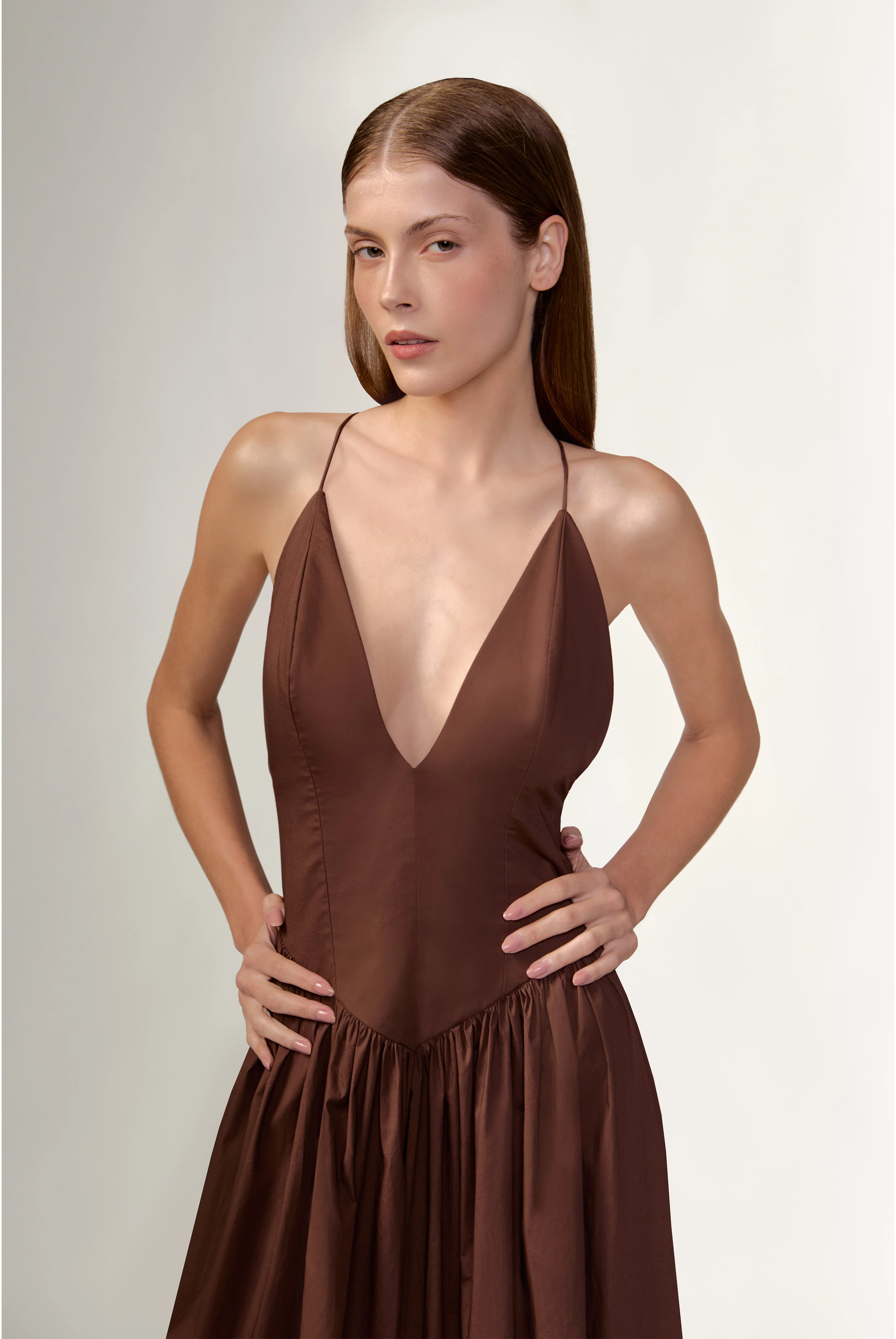 Opulence Deep V-Neck Maxi Dress - Image 3