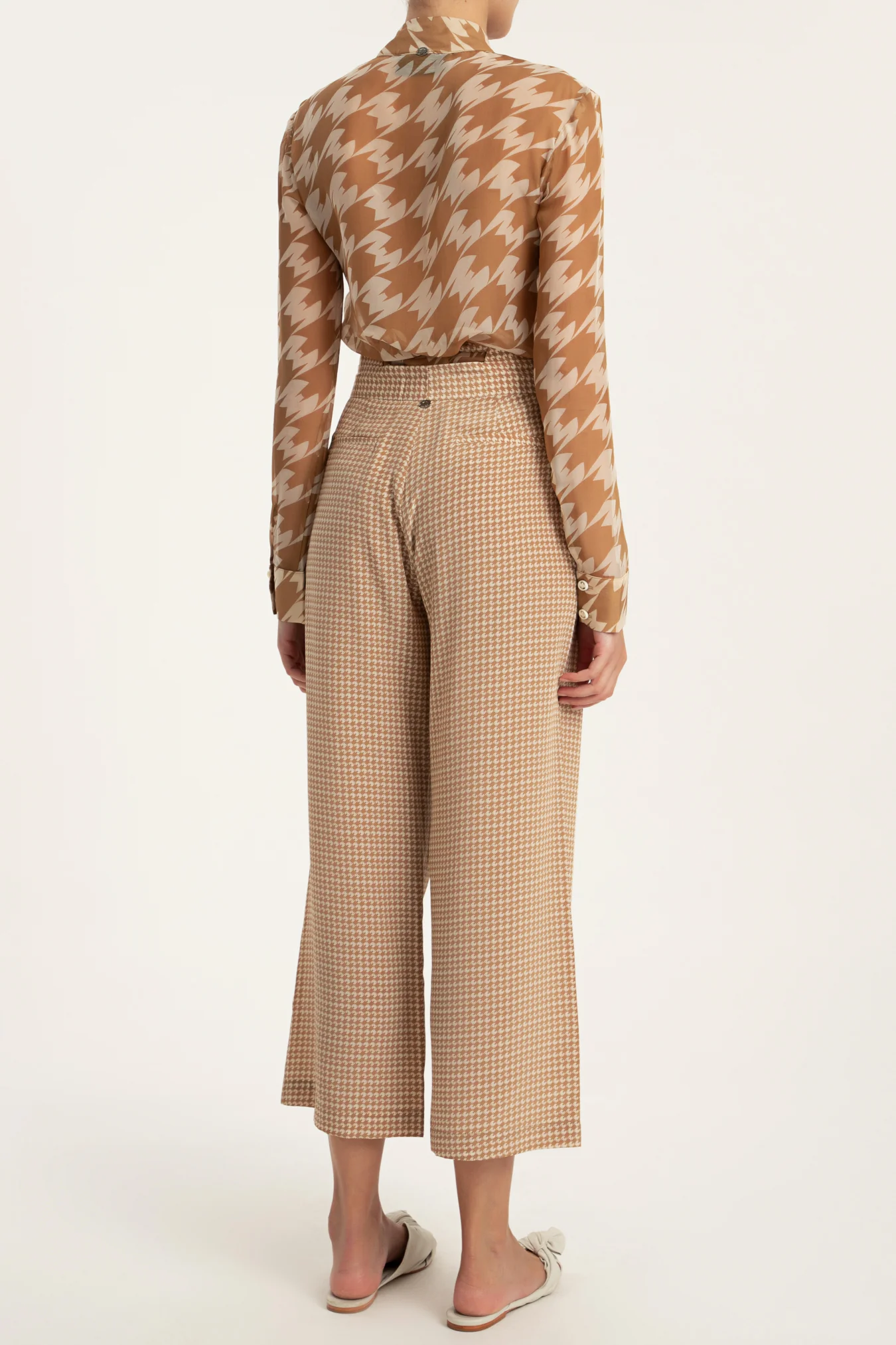 Pied De Poule Shirt With Tie - Image 3