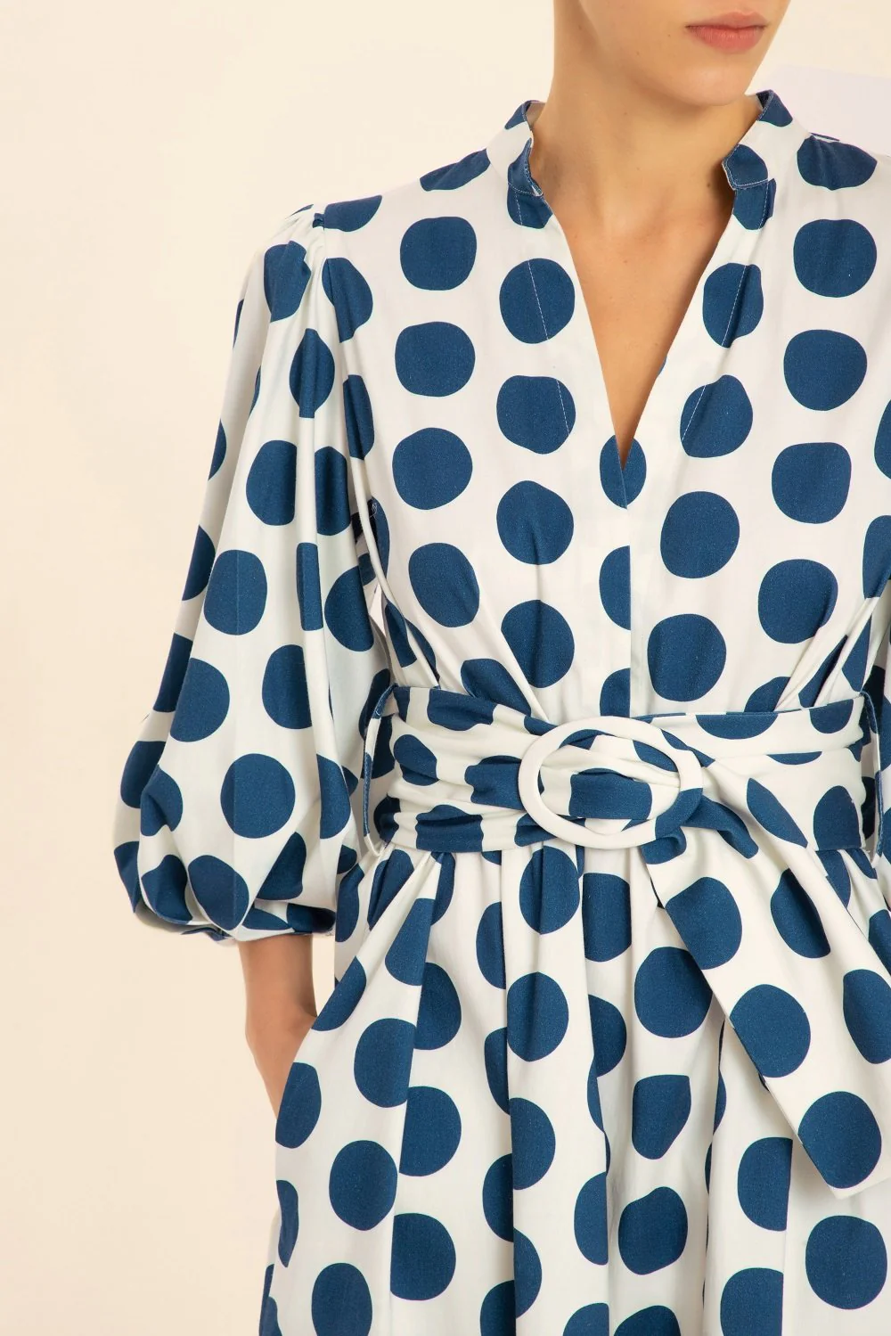 Pois Compose Midi Dress With Belt - Image 2