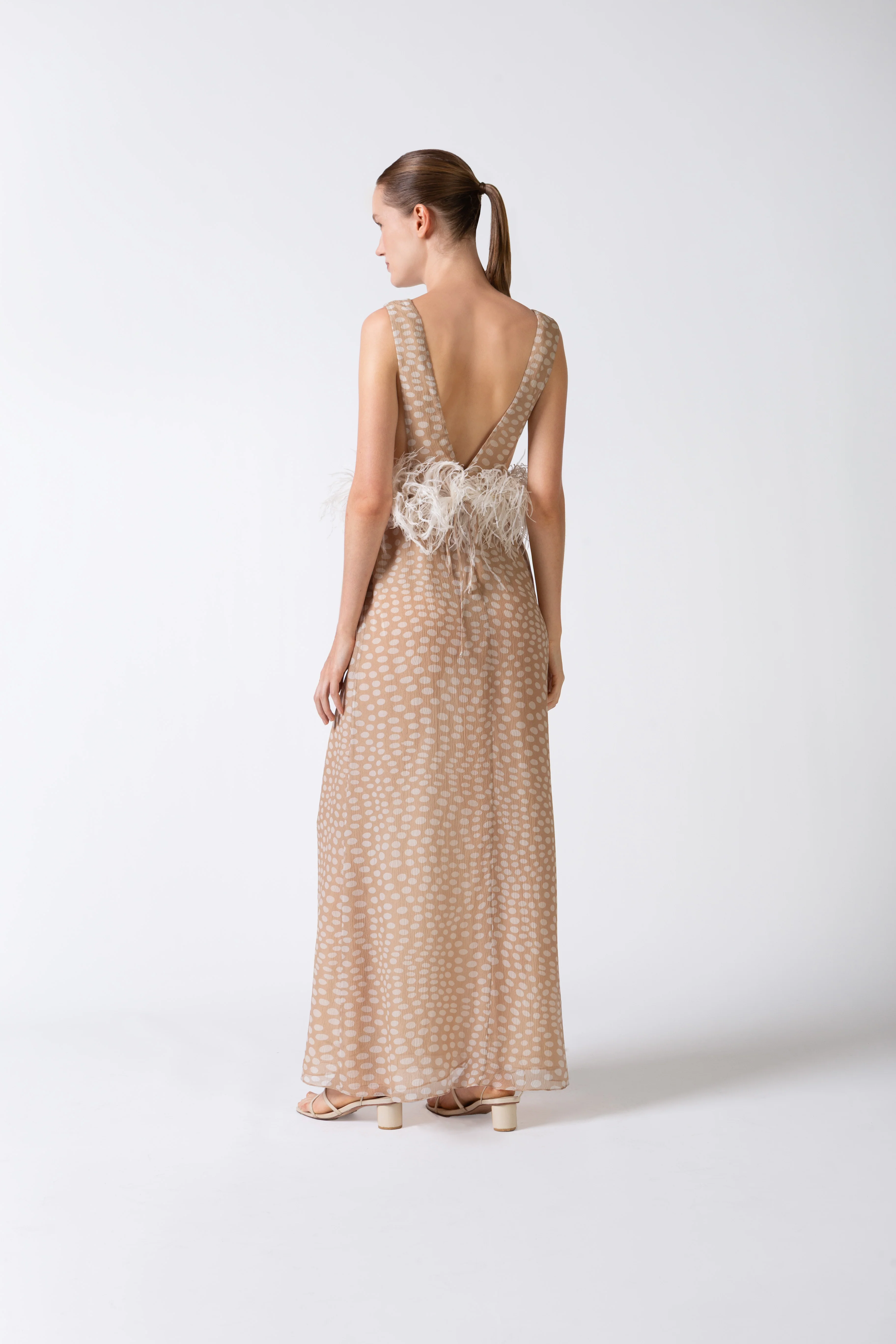 Pois Plunge-Neck Long Dress - Image 3