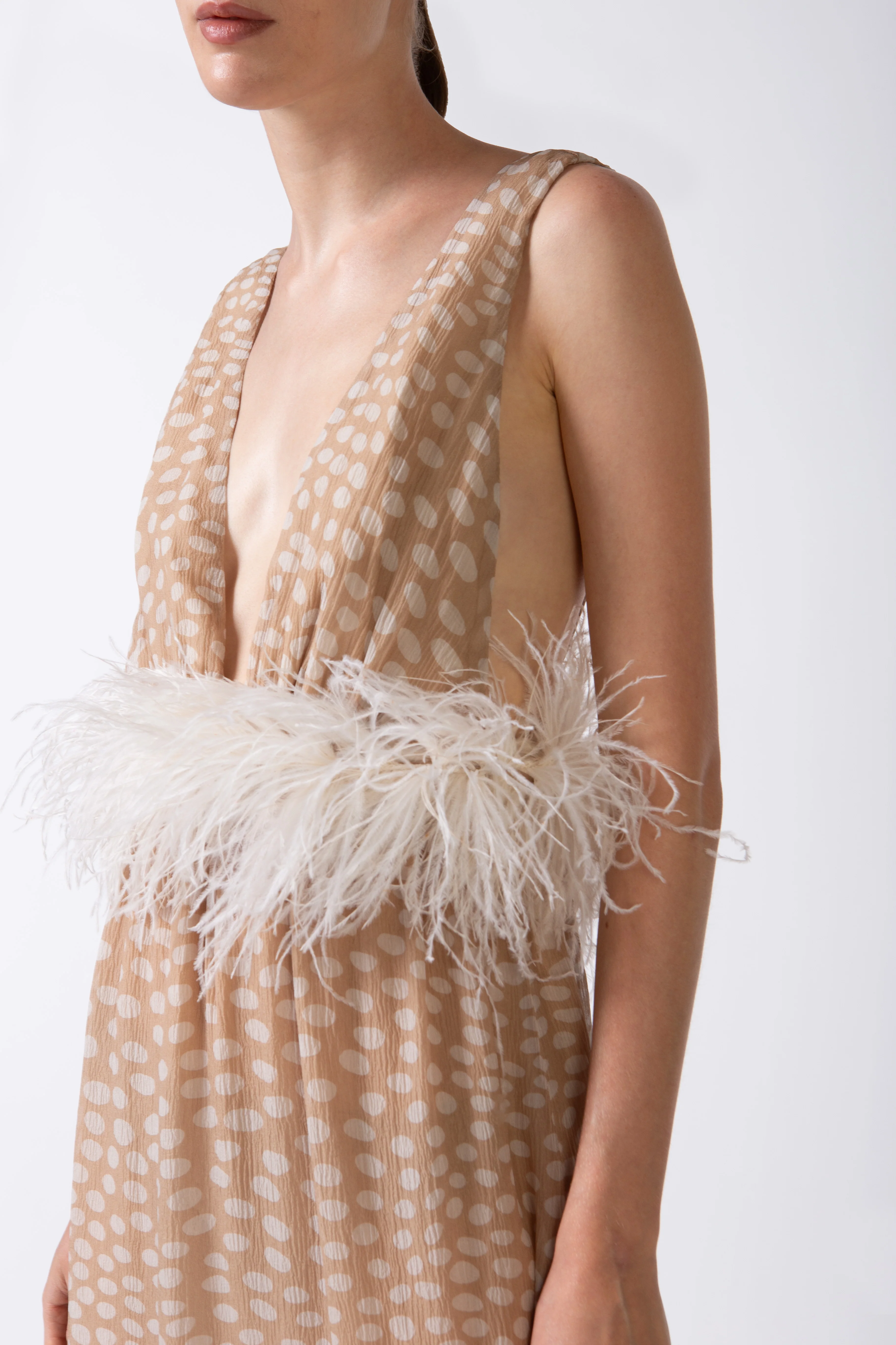 Pois Plunge-Neck Long Dress - Image 4