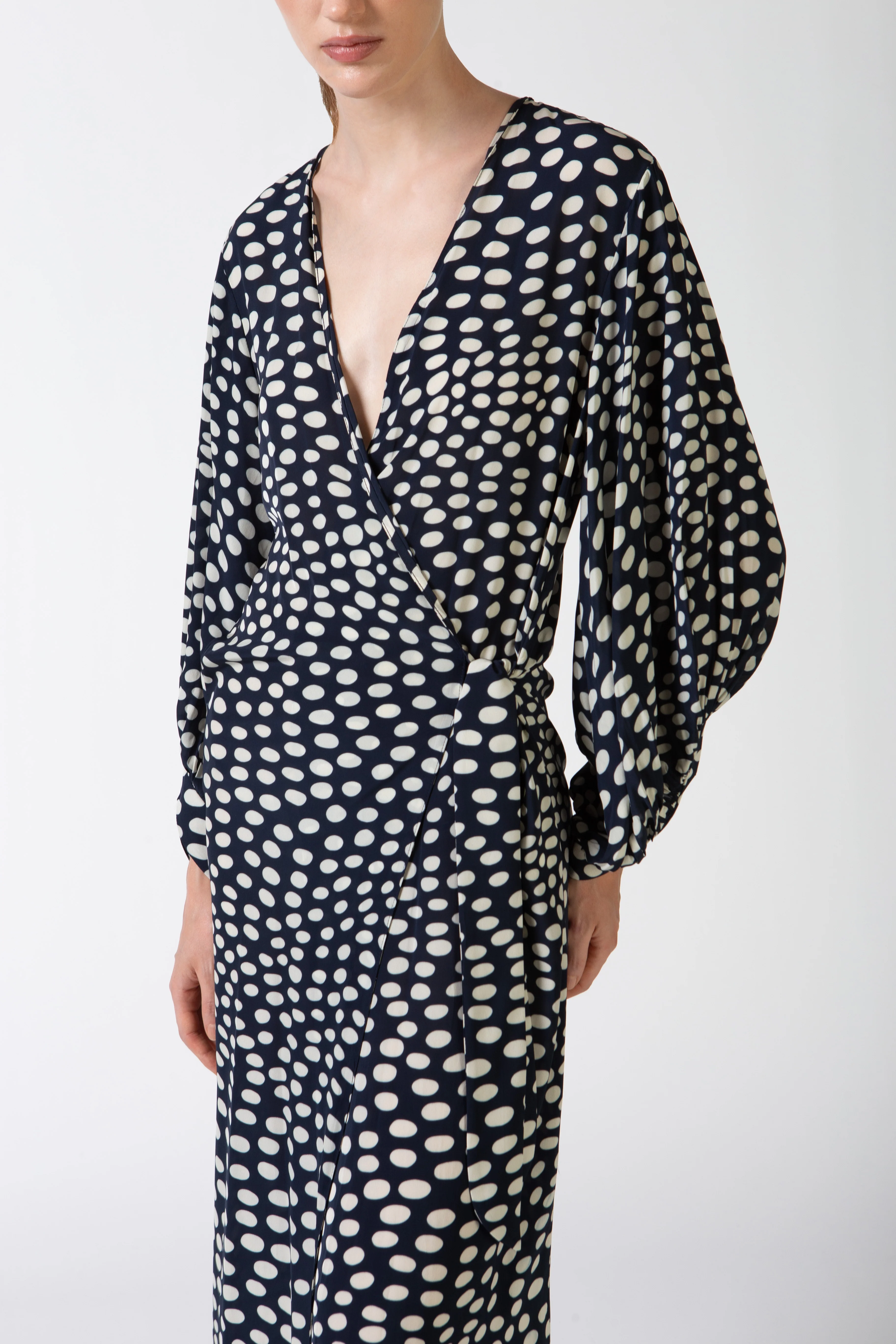 Pois Puff-Sleeved Long Robe - Image 3