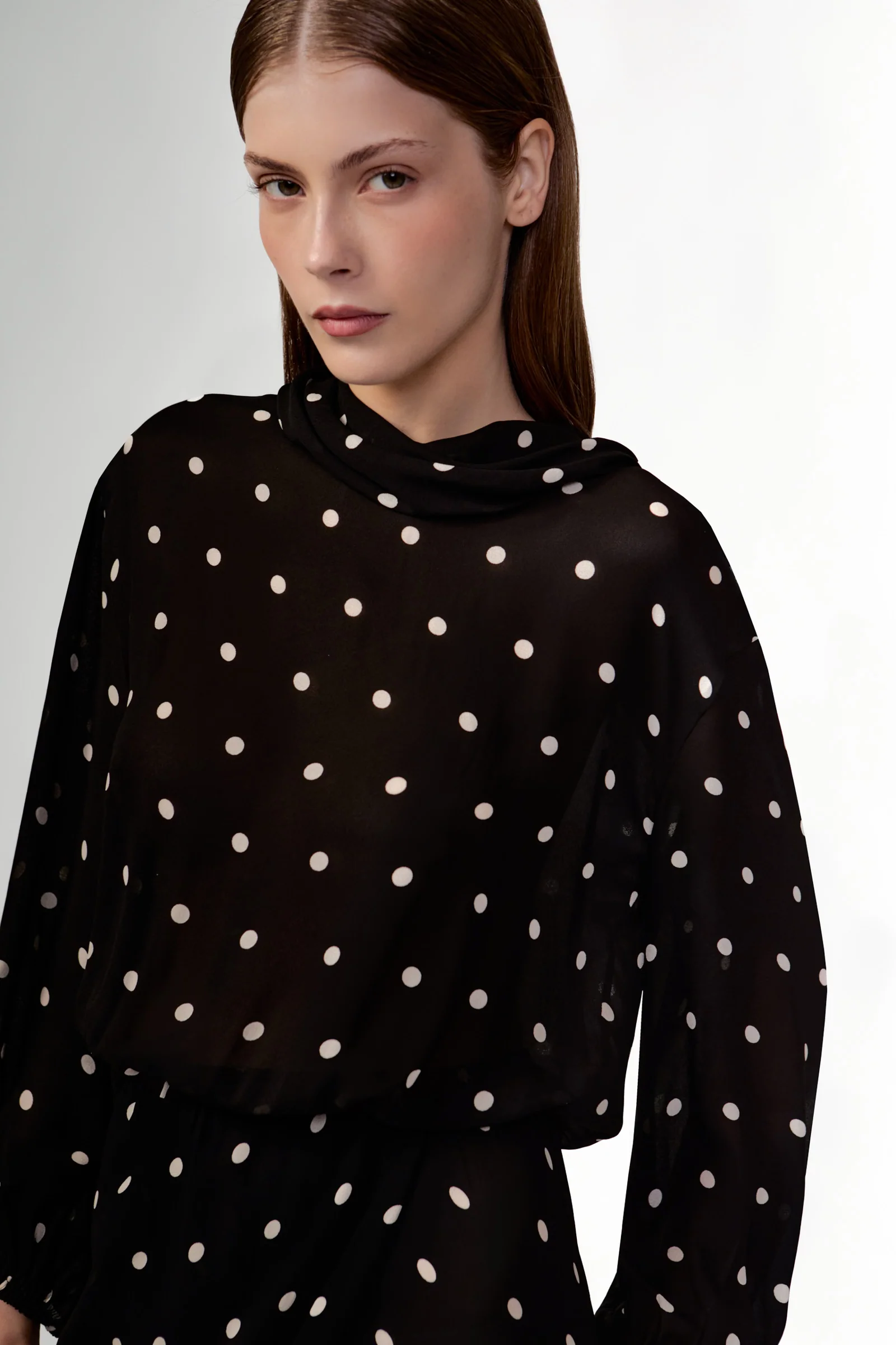 Polka Dots Long Sleeve Maxi Dress - Image 3