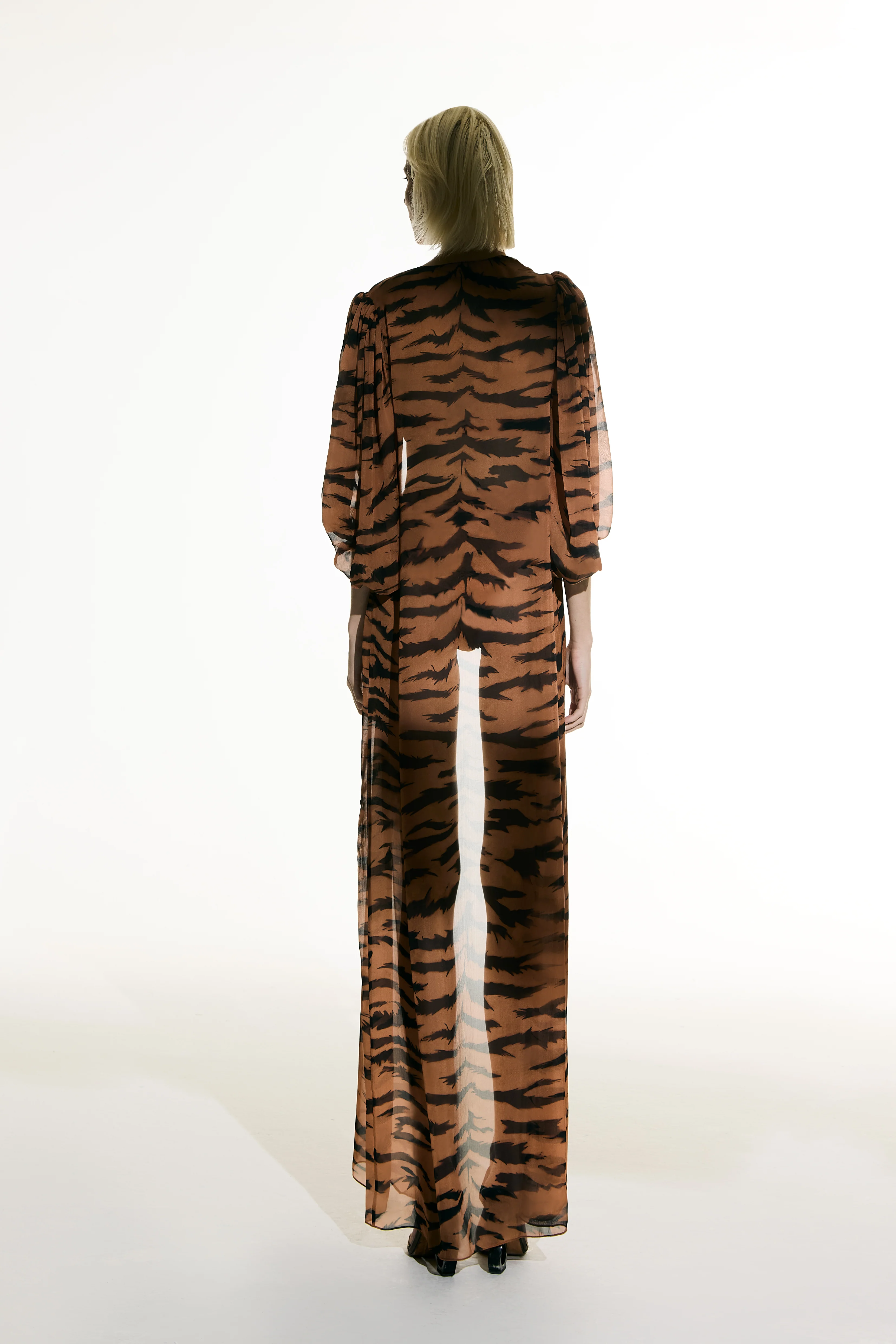 Puff Sleeve Silk Robe - Image 2