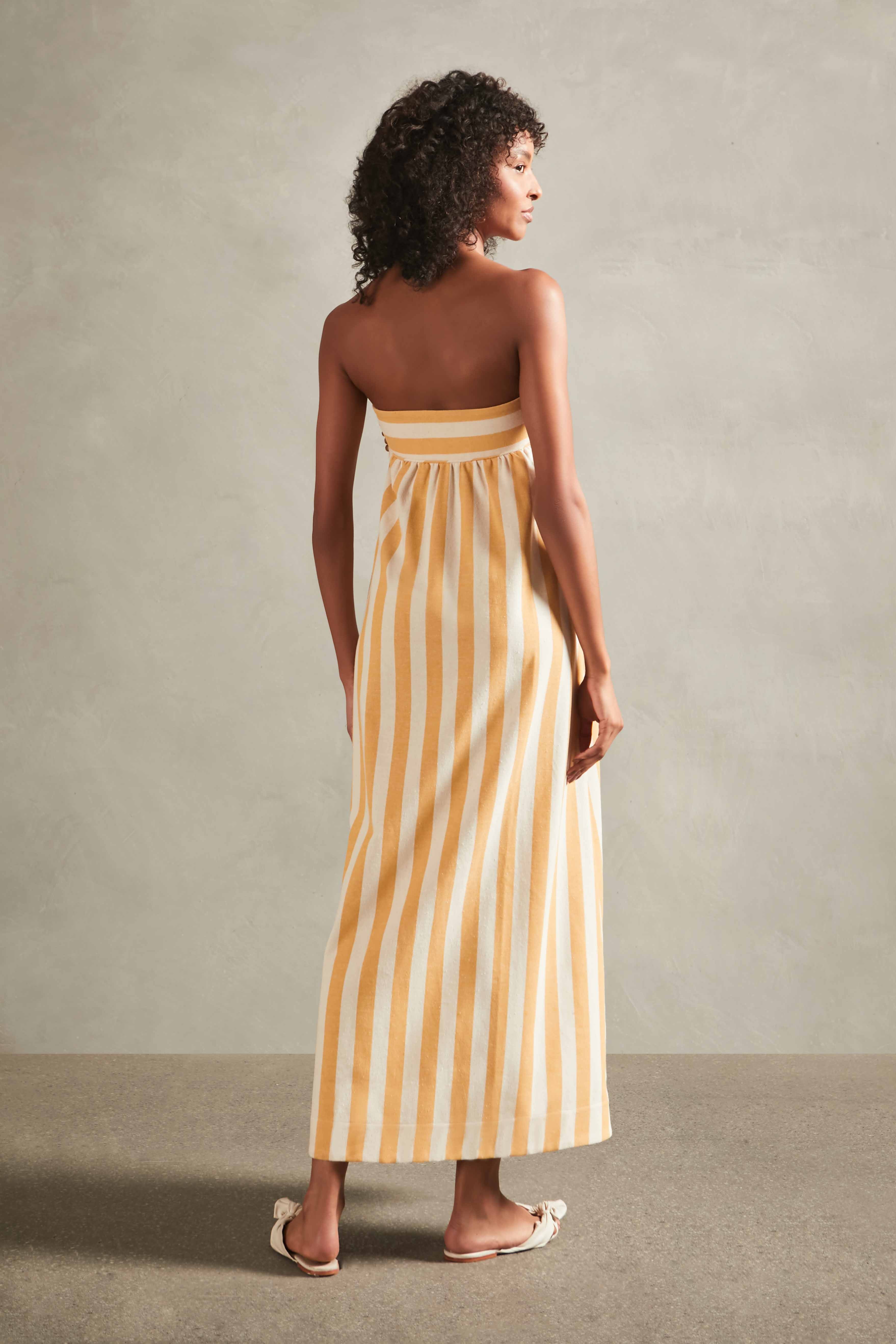 Riviera Striped Strapless Long Dress - Image 2