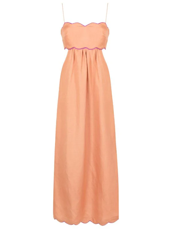 Seashell Solid Cut-Out Long Dress - Image 8