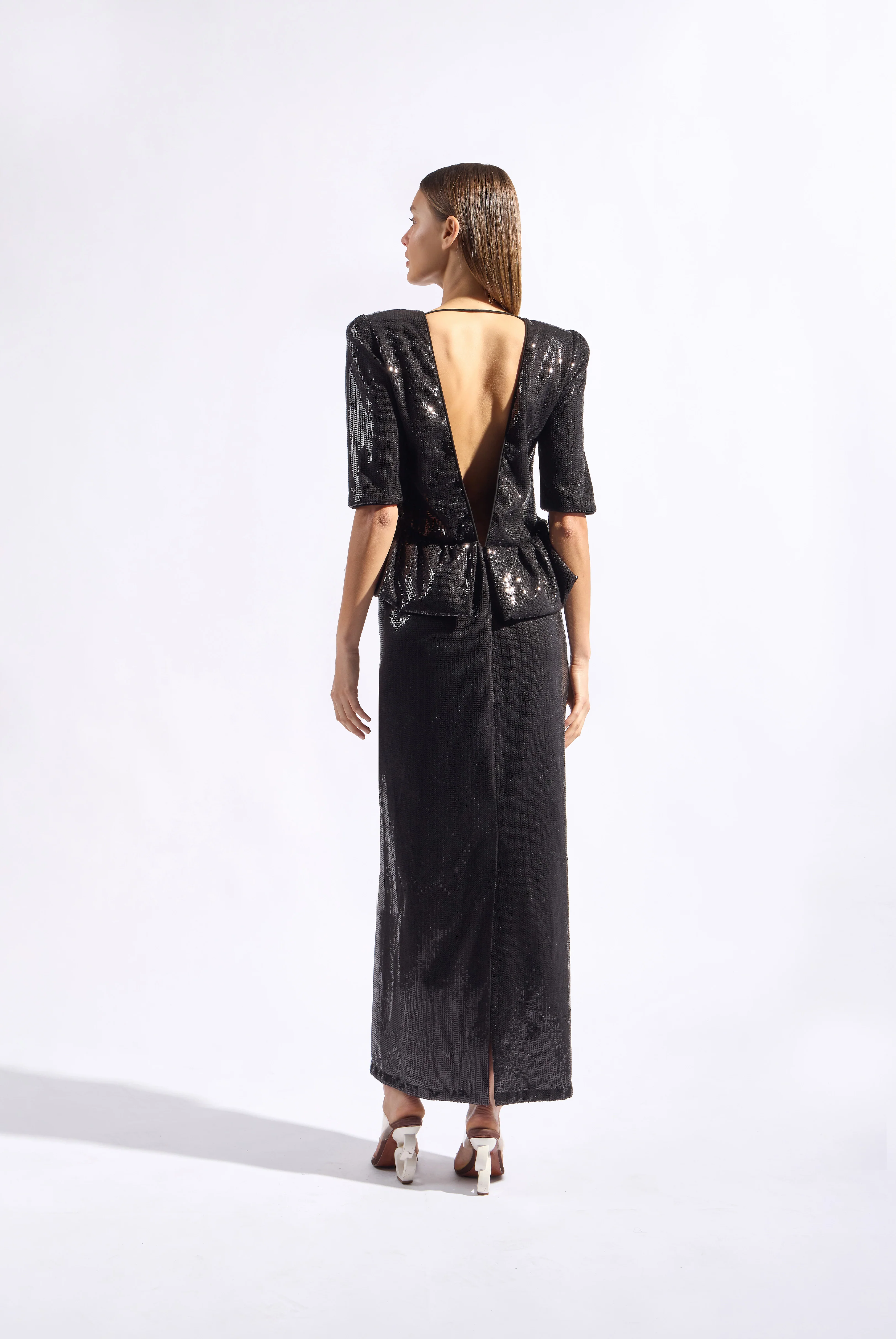 Sequin Peplum Maxi Dress - Image 2
