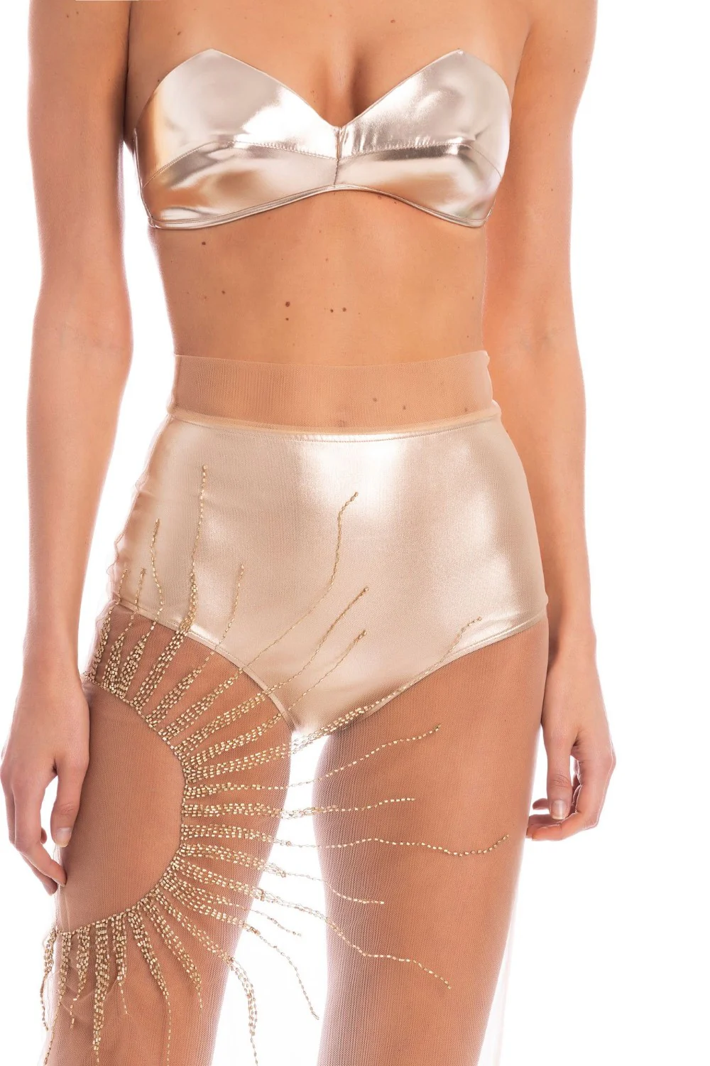 Soleil Embroidered Midi Skirt With Hot Pants - Image 3