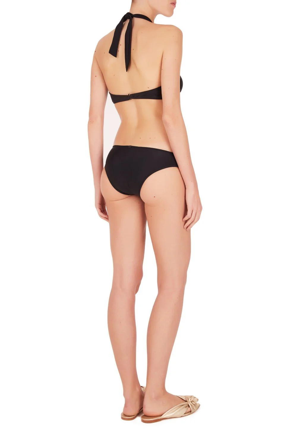 Solid Bandeau Bikini With Hoop - Image 4