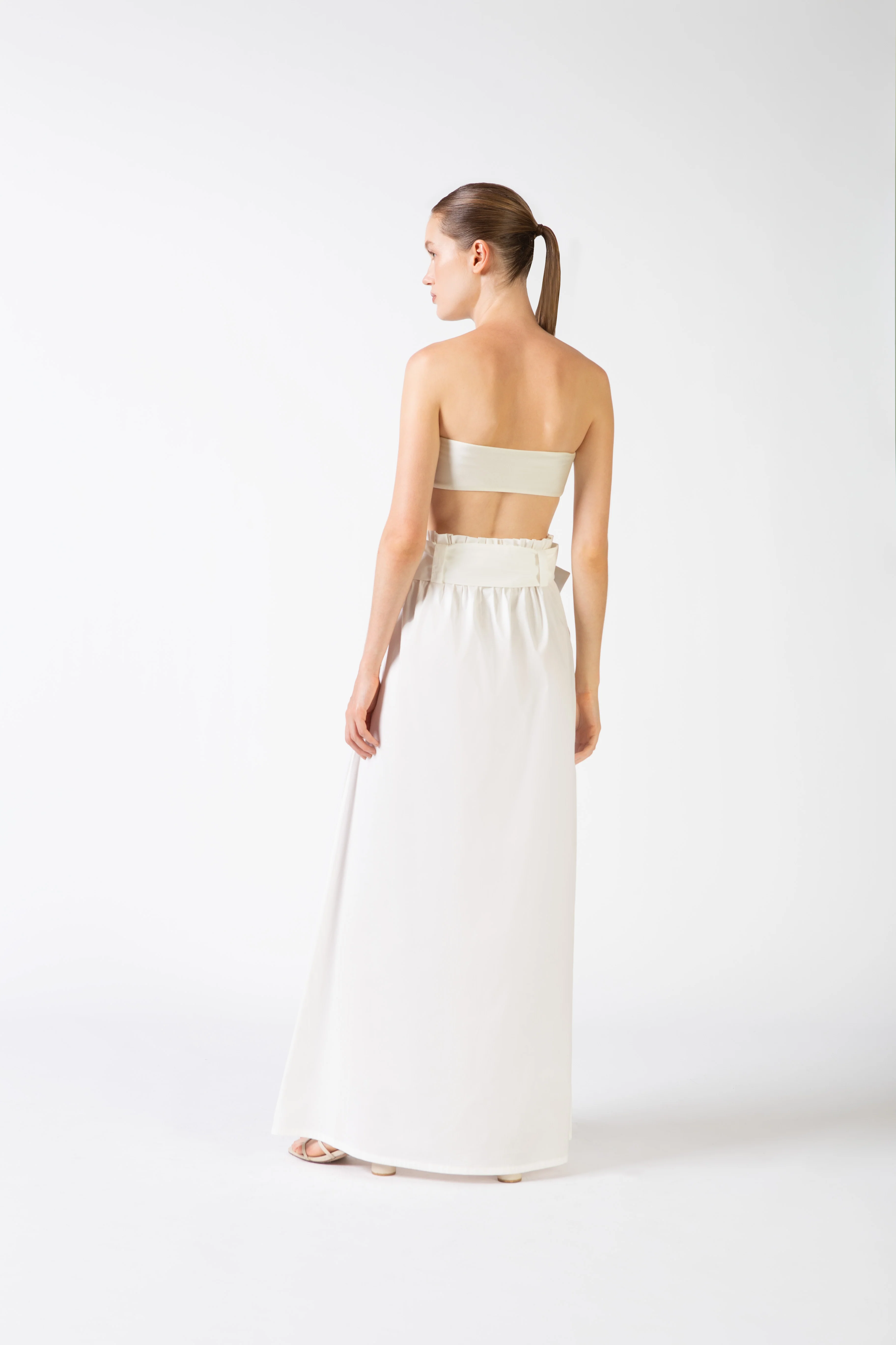Solid Belted Long Skirt - Image 4