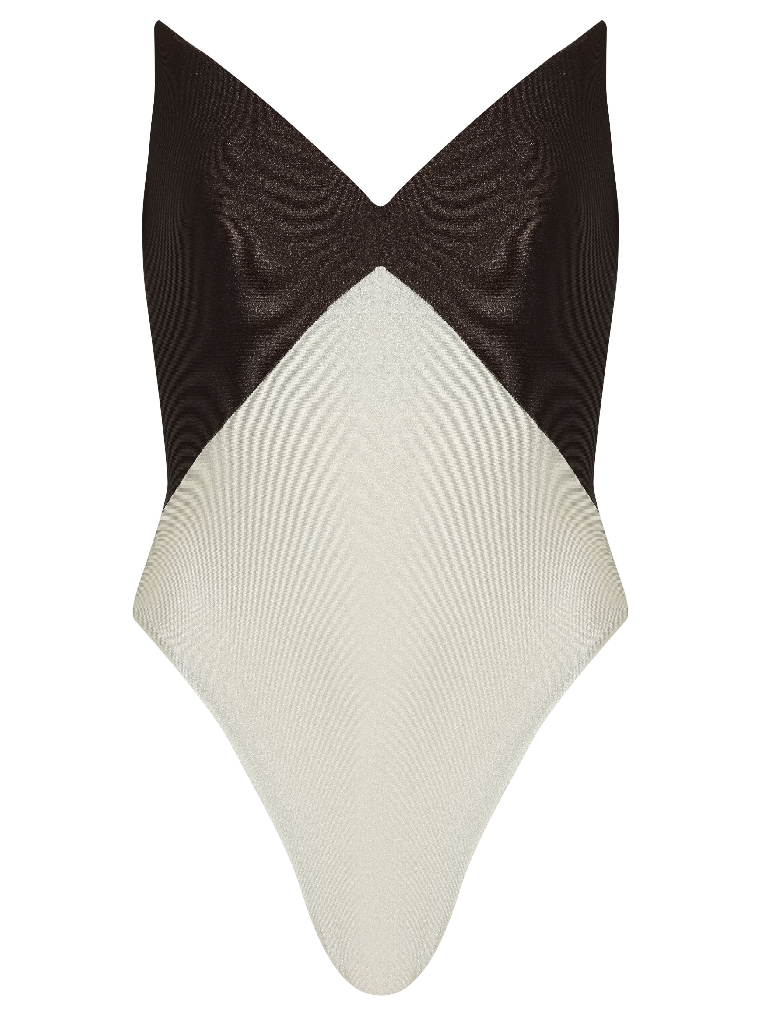 Solid Bicolor Strapless Swimsuit - Image 3