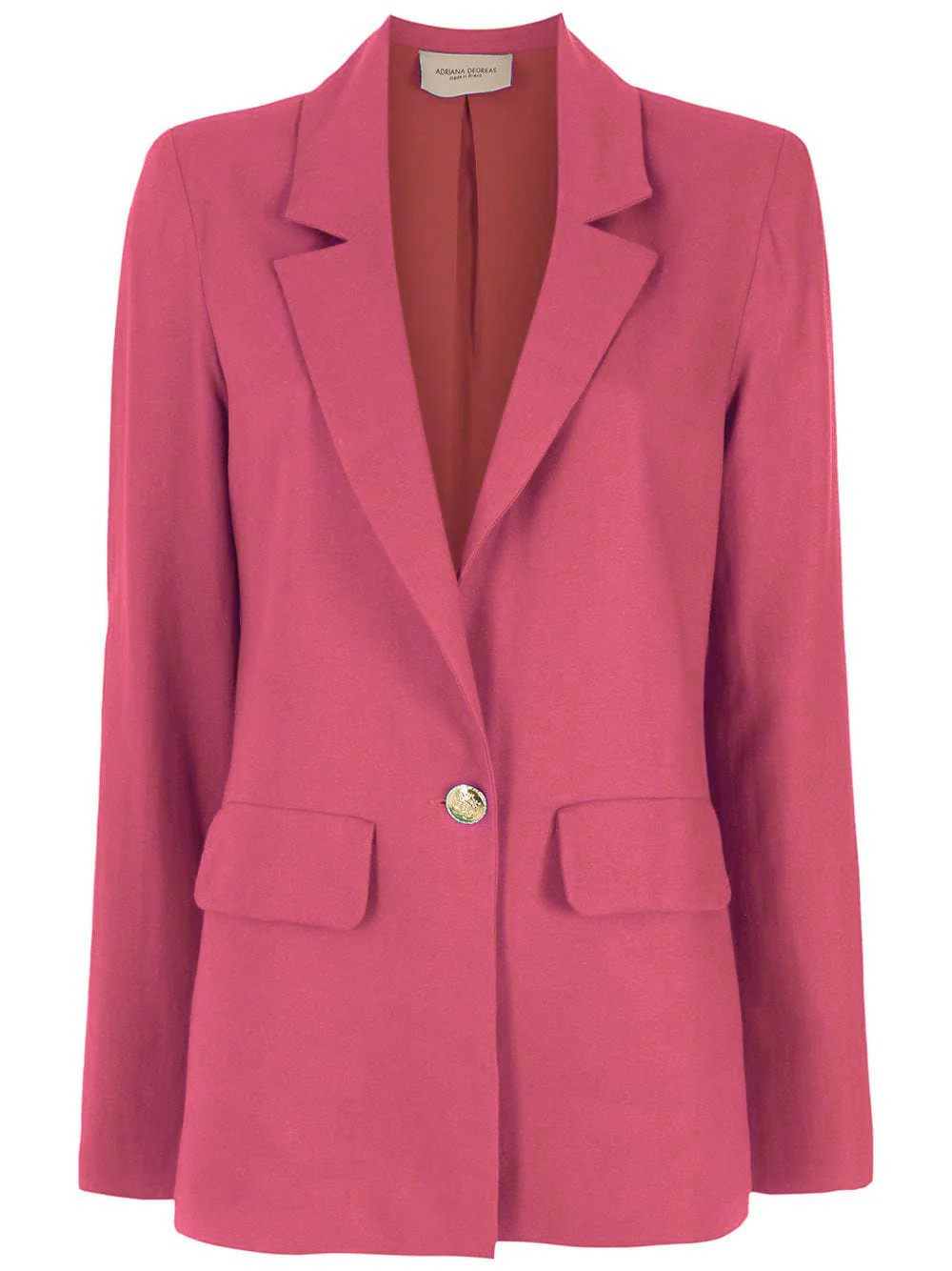 Solid Blazer With Button - Image 2