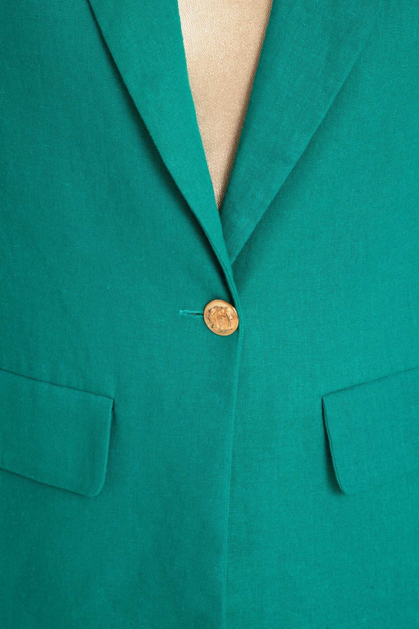 Solid Blazer With Button - Image 4