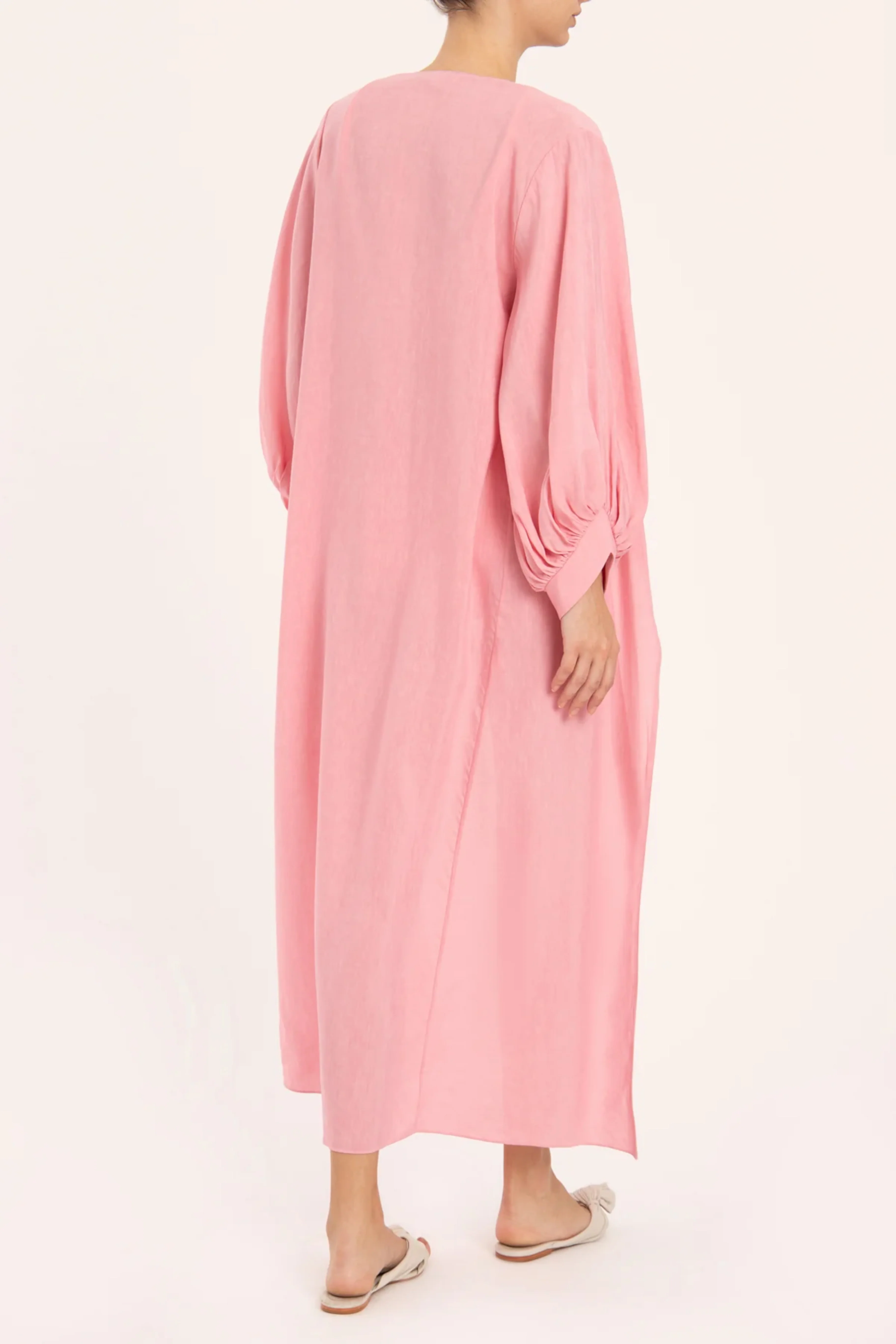 Solid Carre Vintage Long Robe - Image 4
