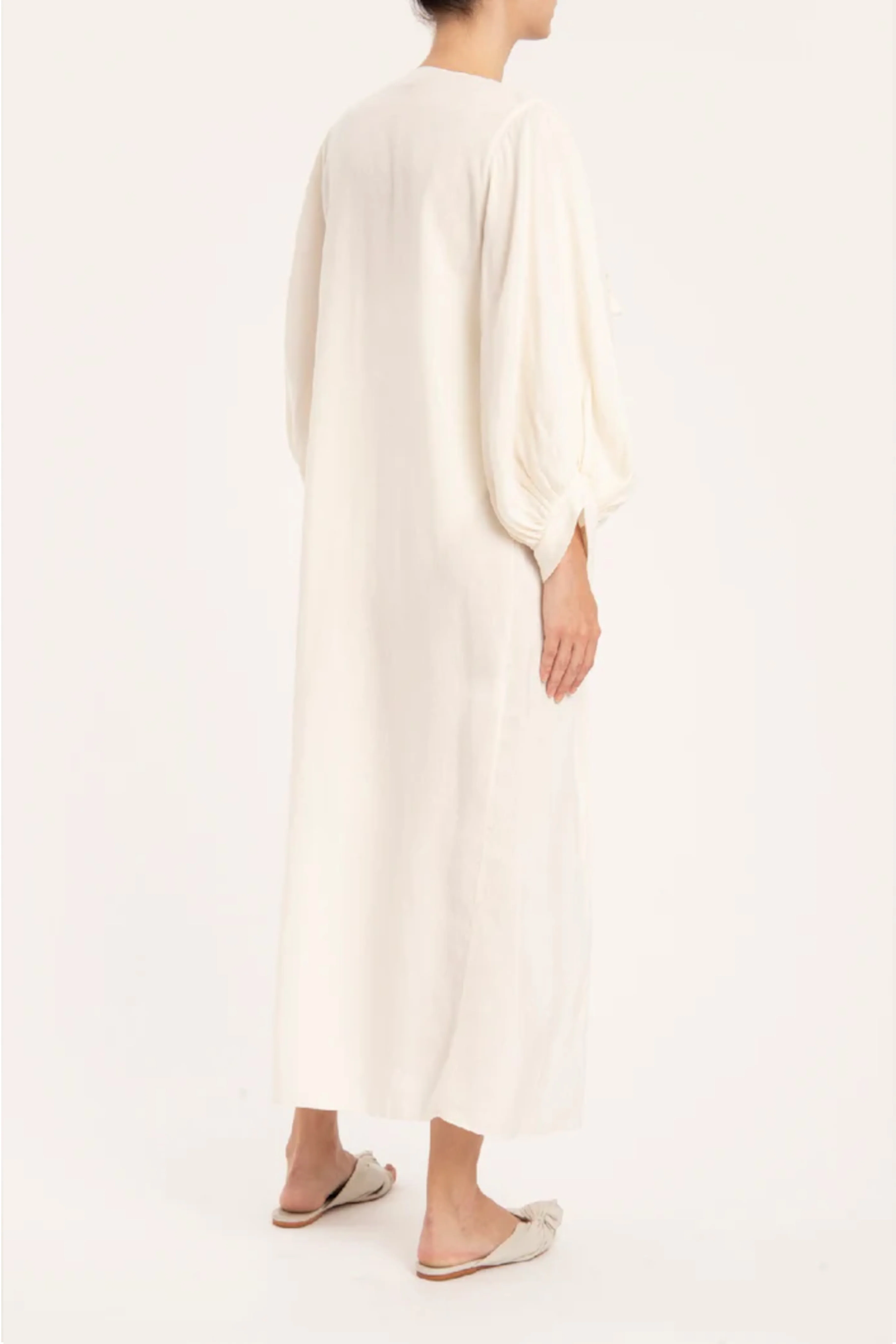 Solid Carre Vintage Long Robe - Image 5
