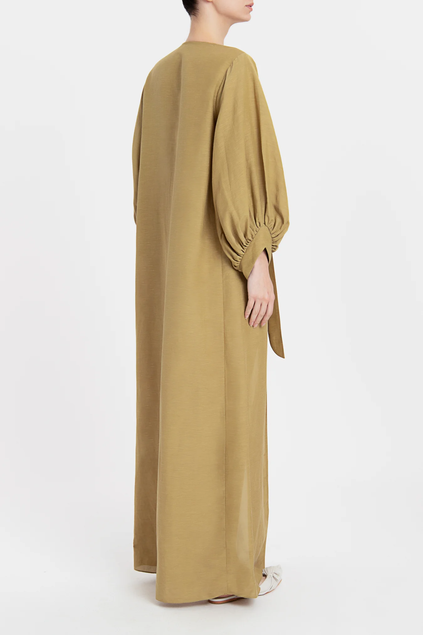 Solid Carre Vintage Long Robe - Image 6