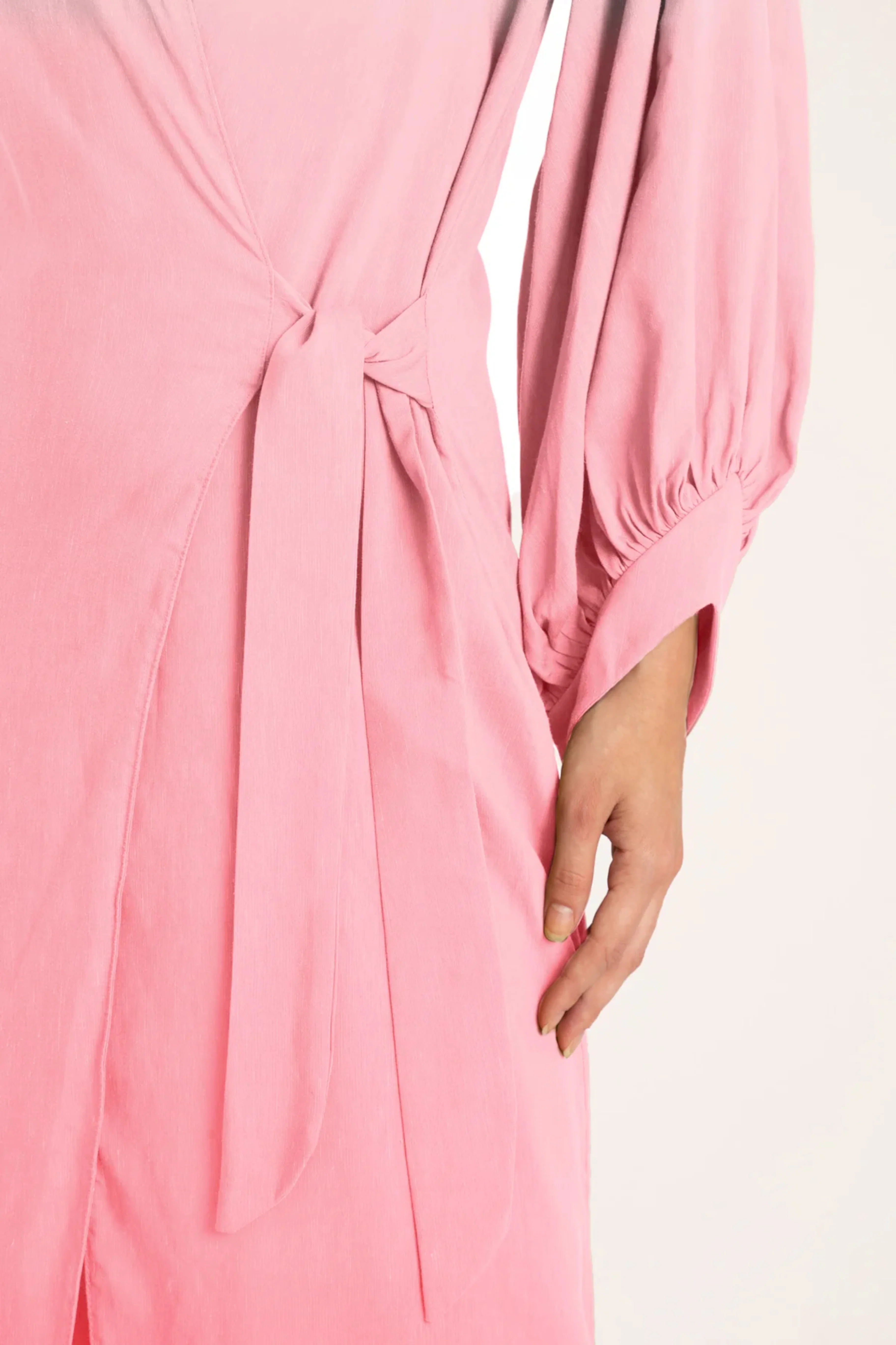 Solid Carre Vintage Long Robe - Image 7