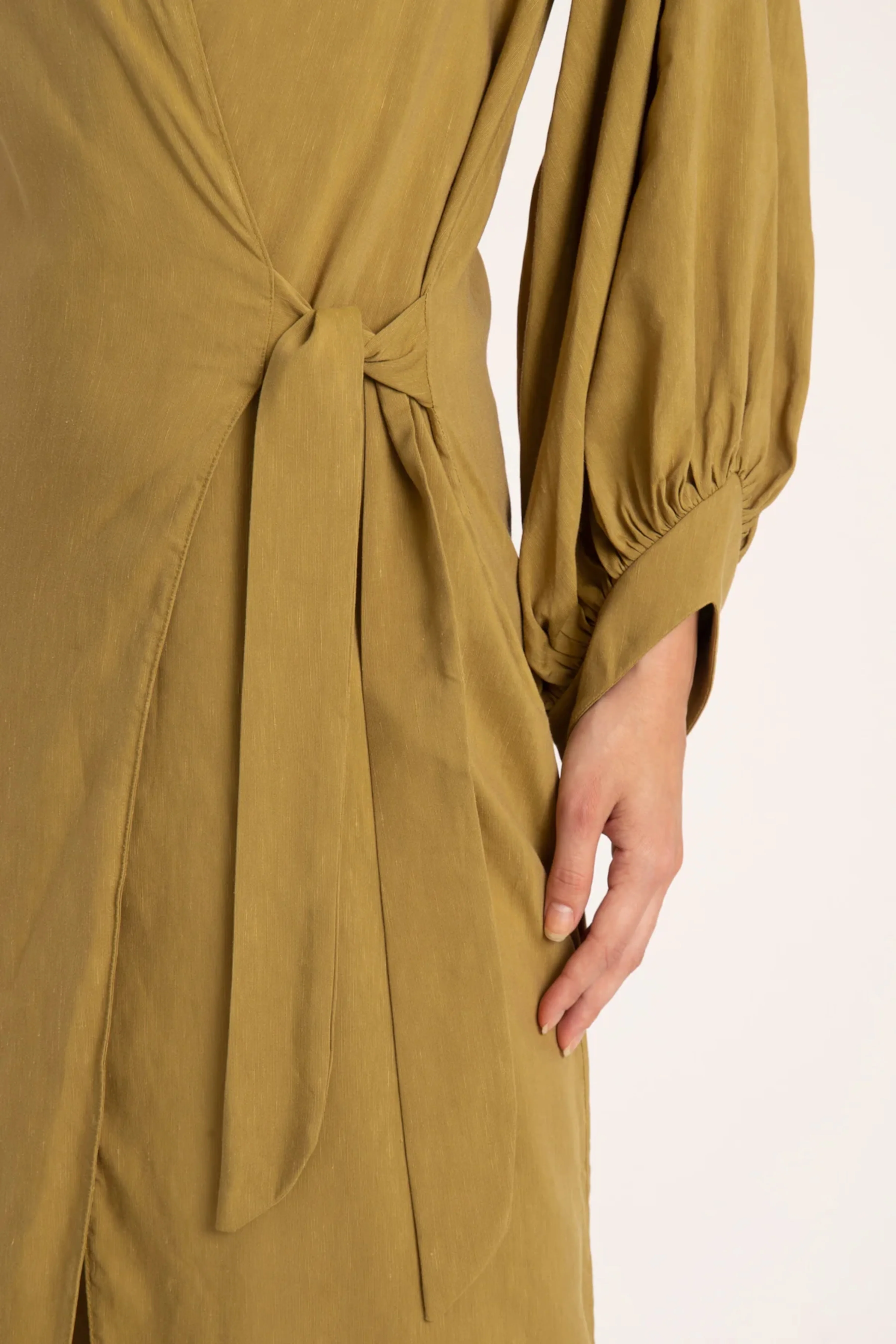 Solid Carre Vintage Long Robe - Image 9