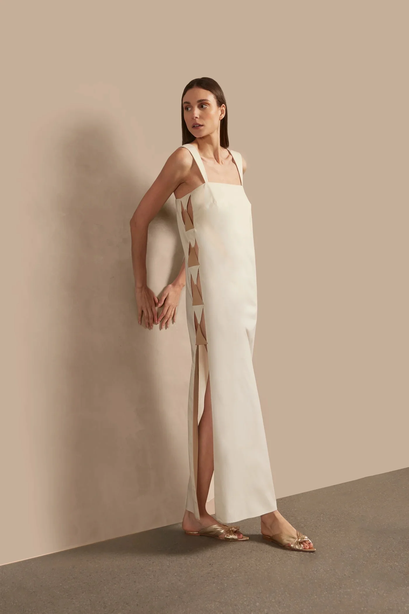 Solid Cut-Out Long Dress