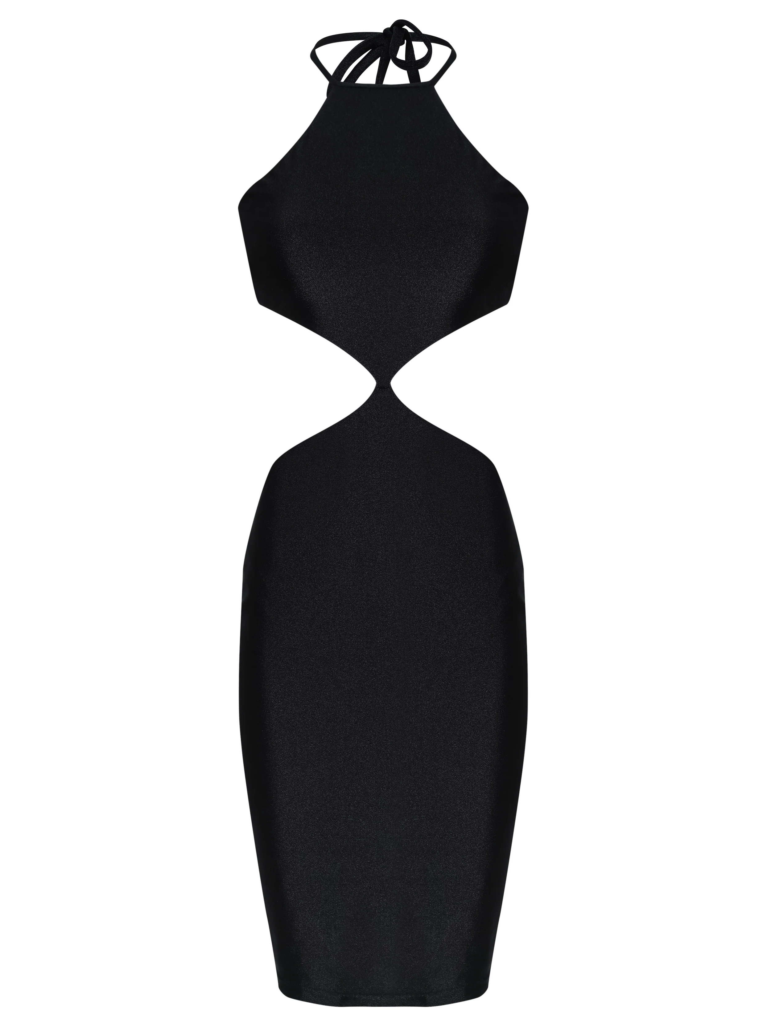 Solid Cut-Out Short Dress - Image 2