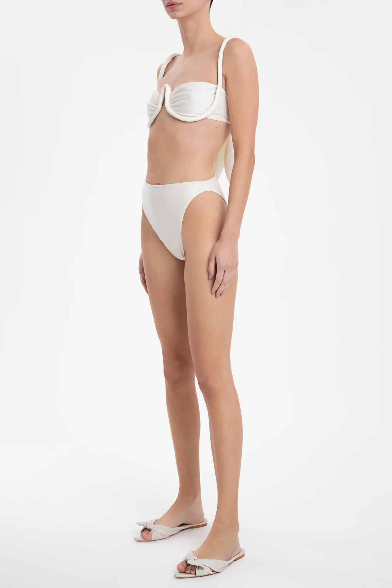Solid High-leg Bikini With Straps - Image 7