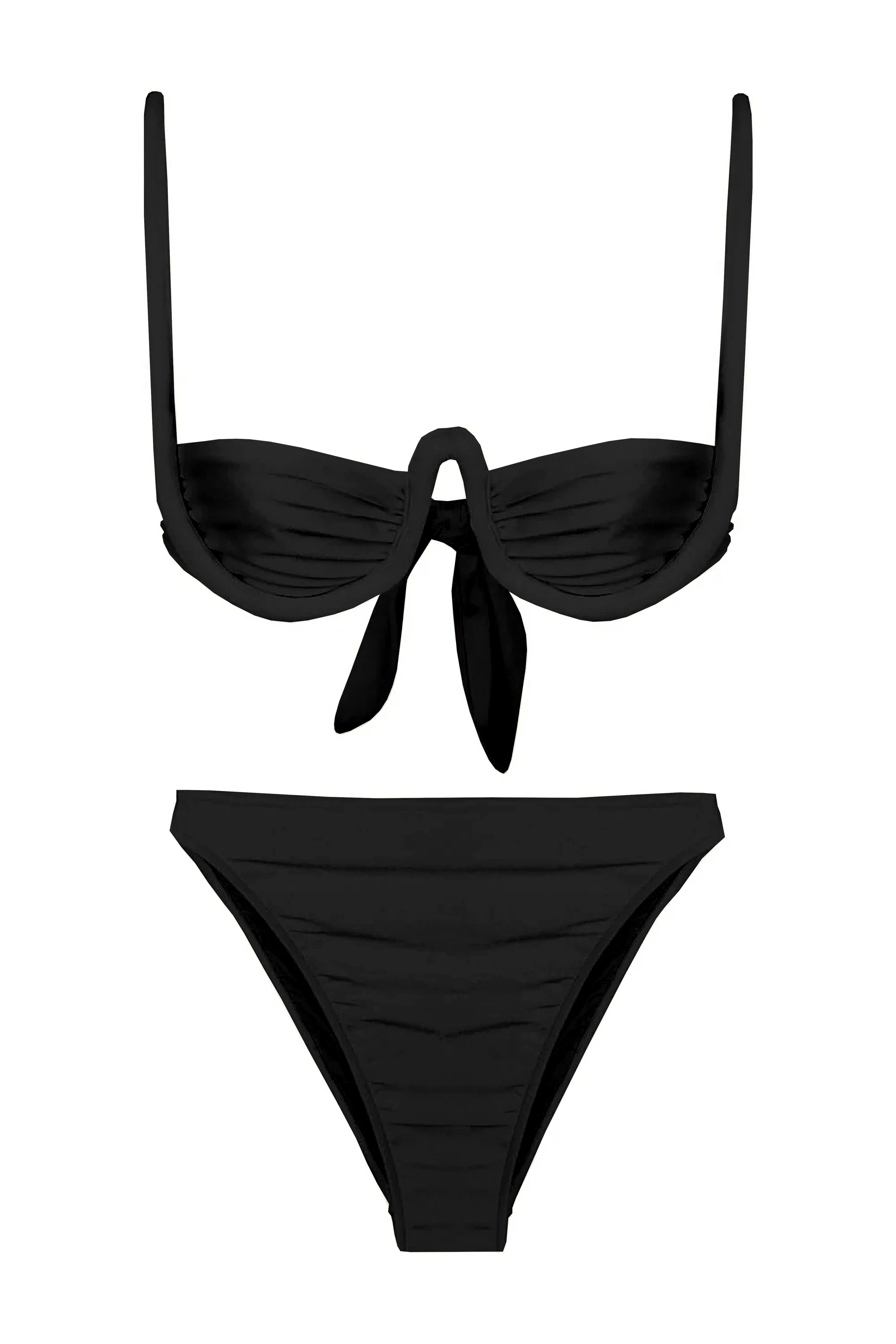 Solid High-leg Bikini With Straps - Image 9