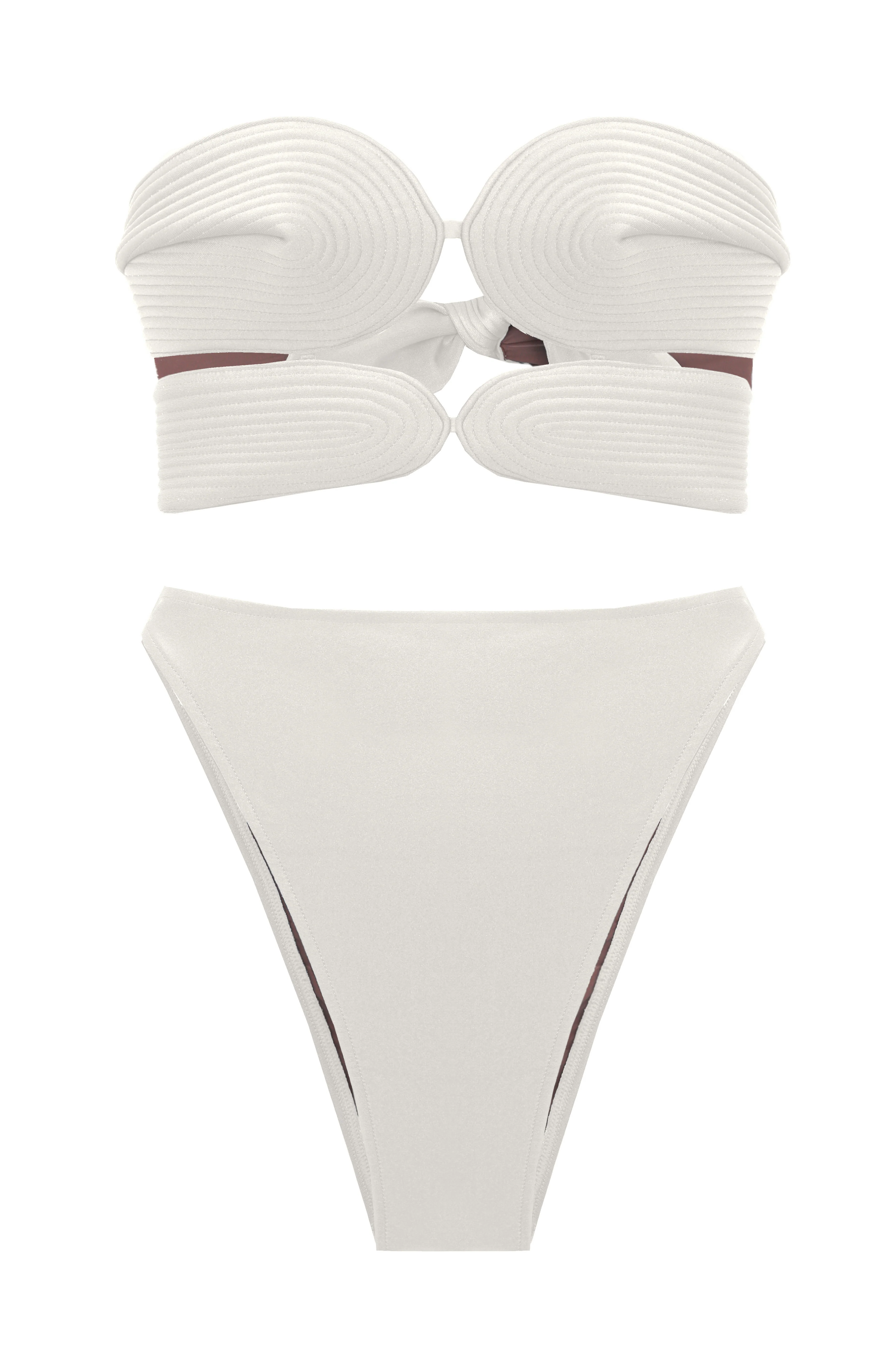 Solid High-leg Matelasse Bikini - Image 8