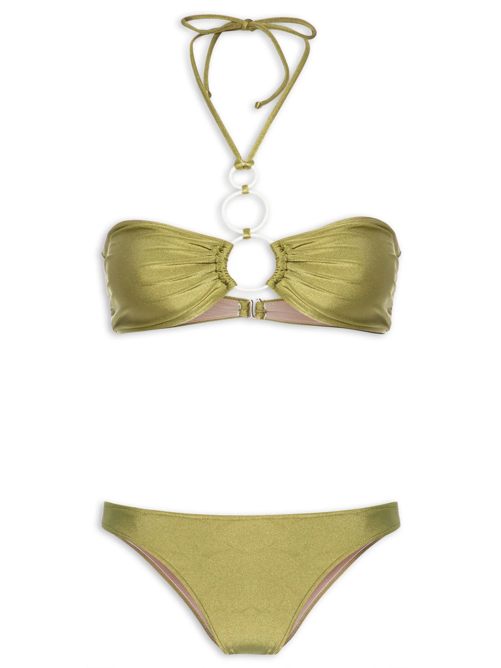 Solid Hoops Strapless Bikini - Image 4