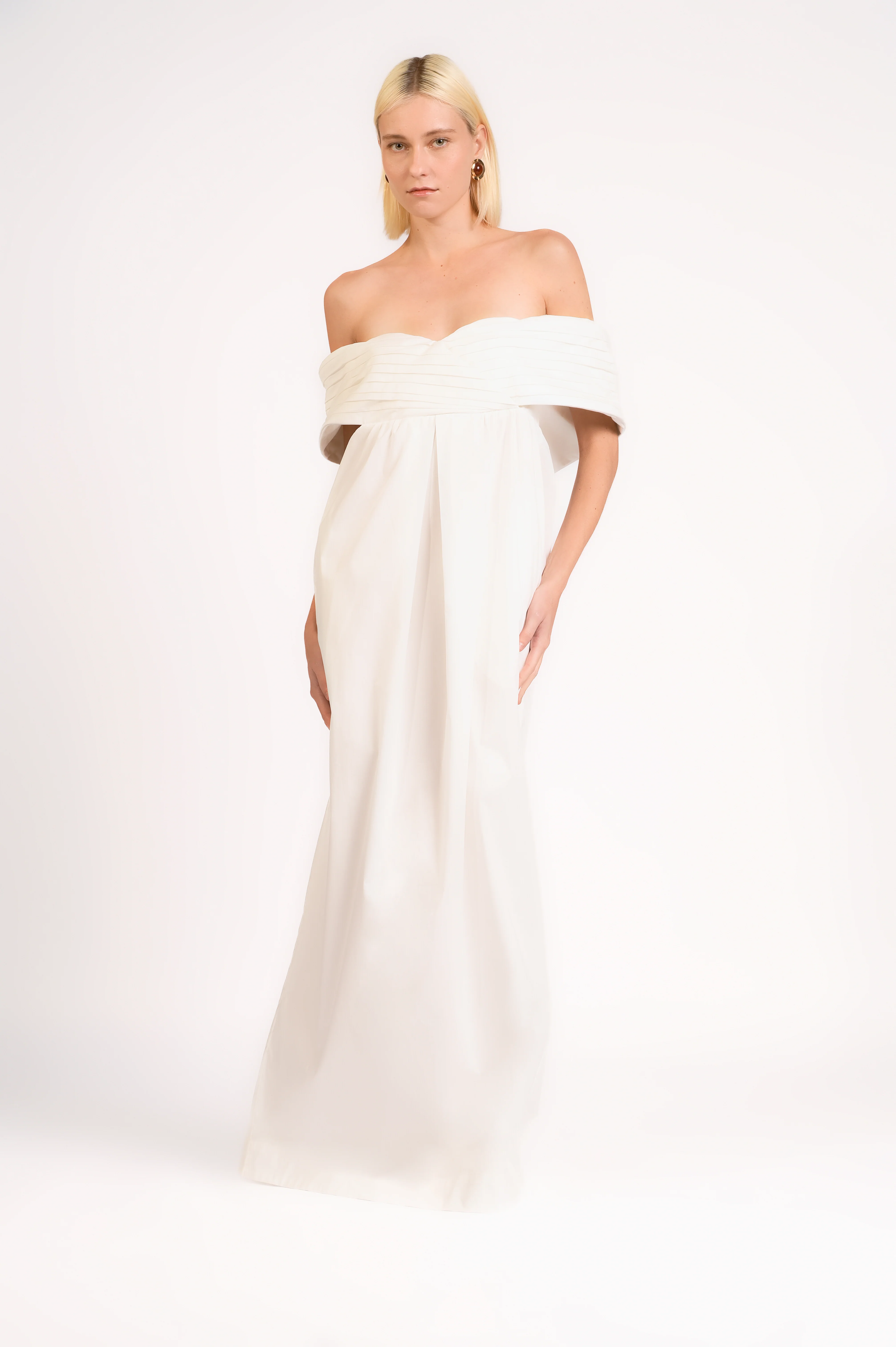 Solid Off-The-Shoulder Maxi Dress