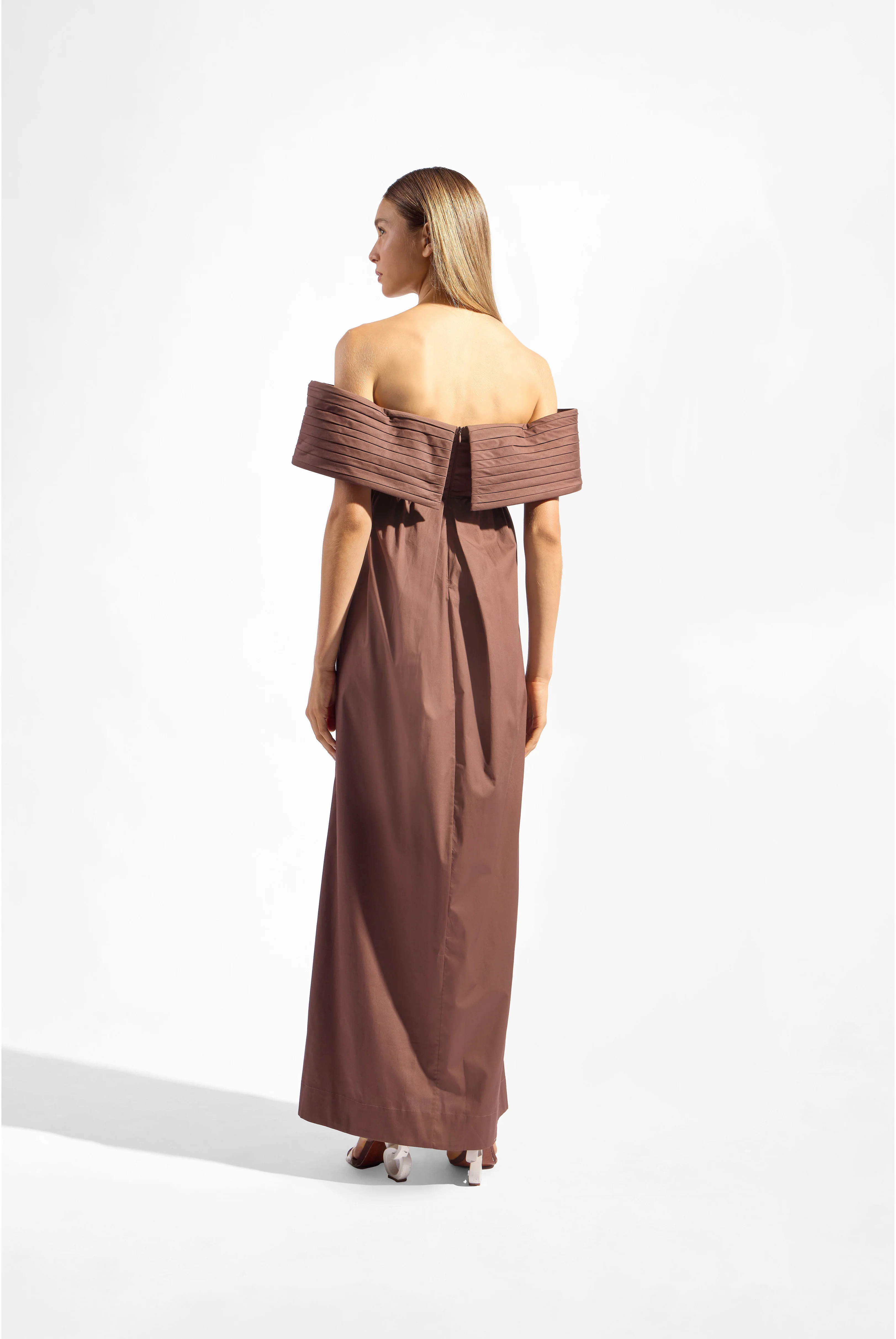 Solid Off-The-Shoulder Maxi Dress - Image 4