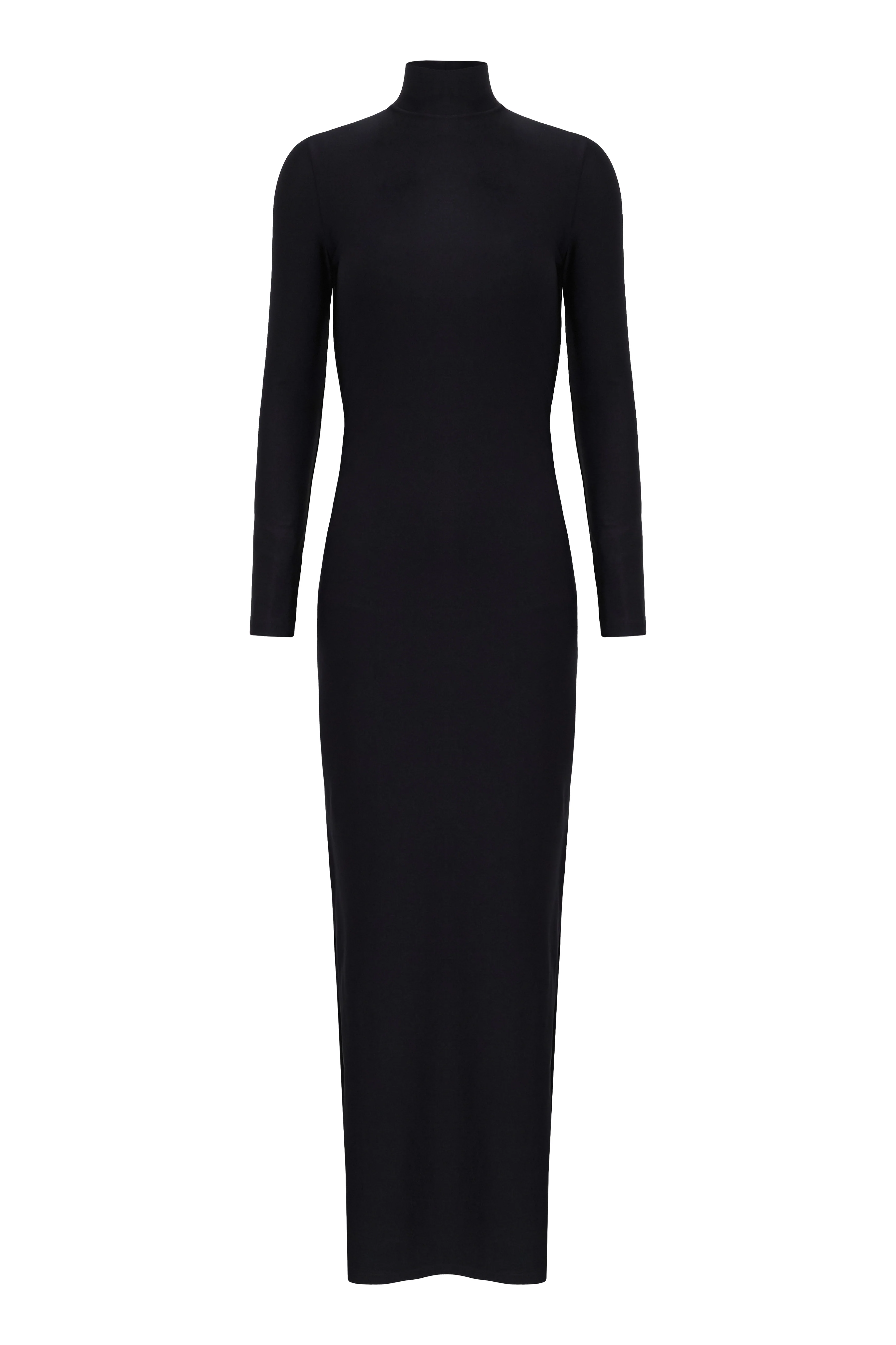 Solid Open-Back Long Dress - Image 3
