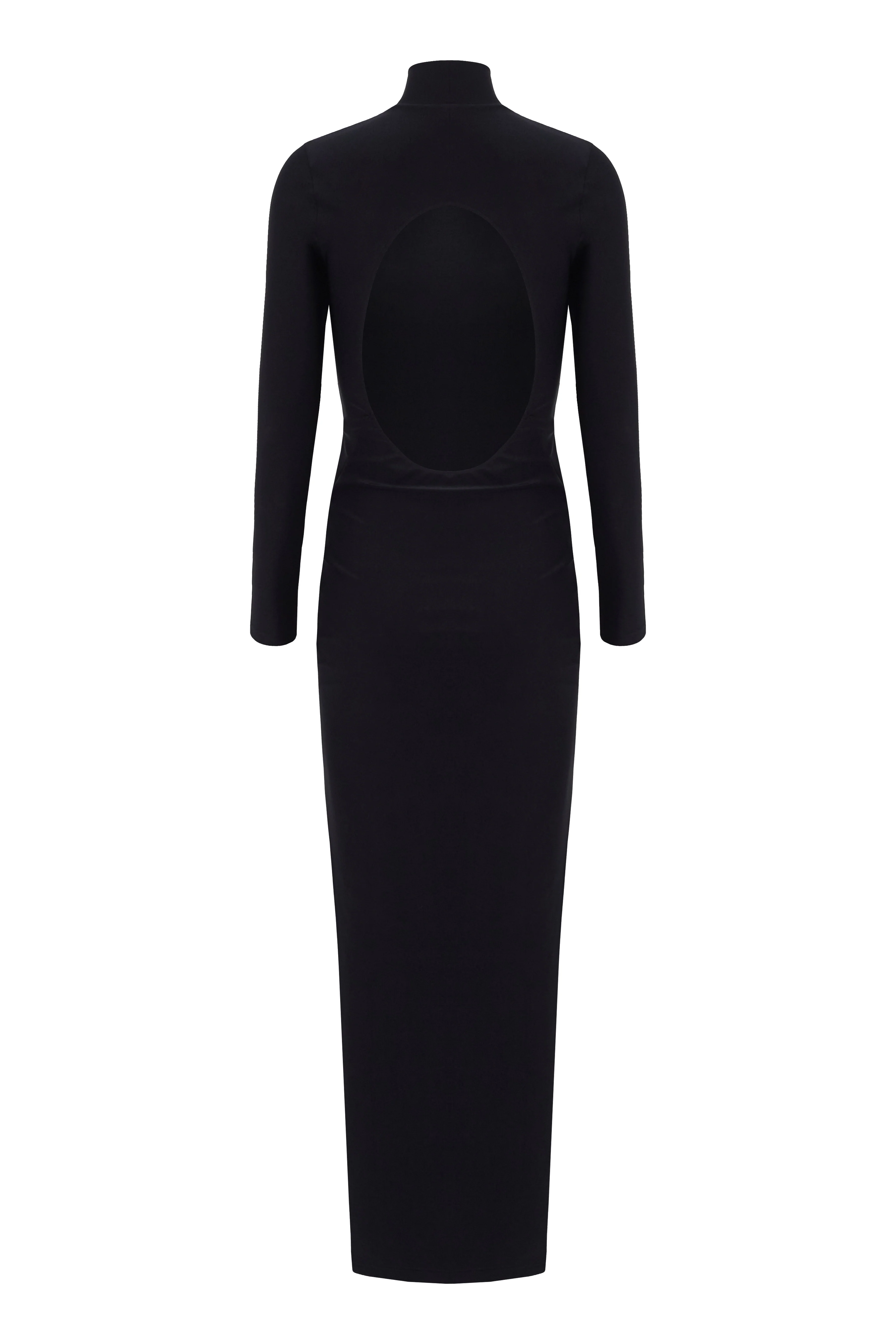 Solid Open-Back Long Dress - Image 4